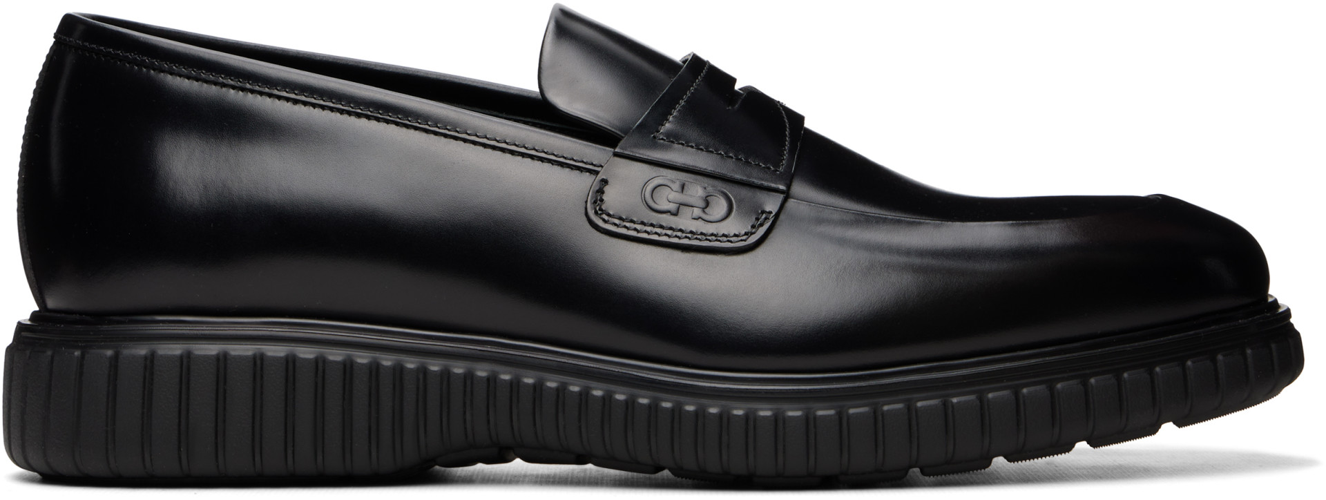 Ferragamo: ブラック Casual ローファー | SSENSE 日本