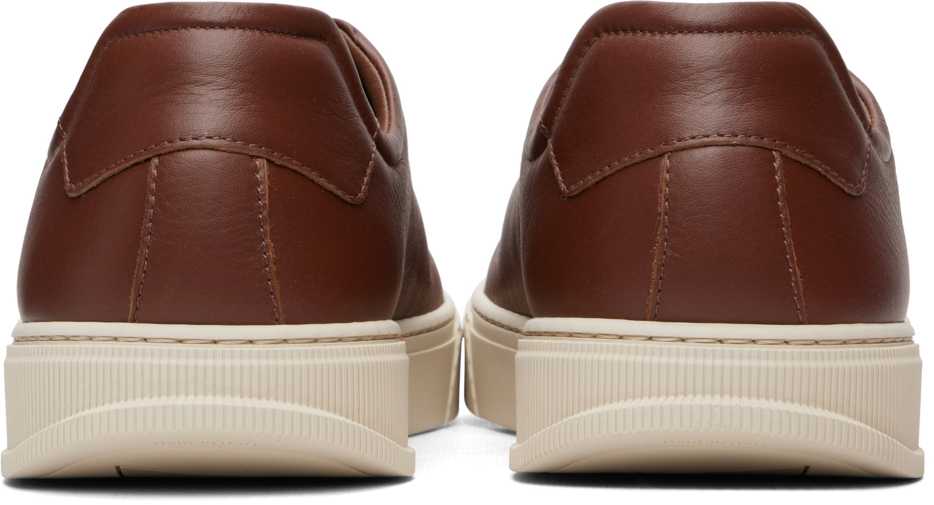 Ferragamo - Baskets brunes à laçage élastique