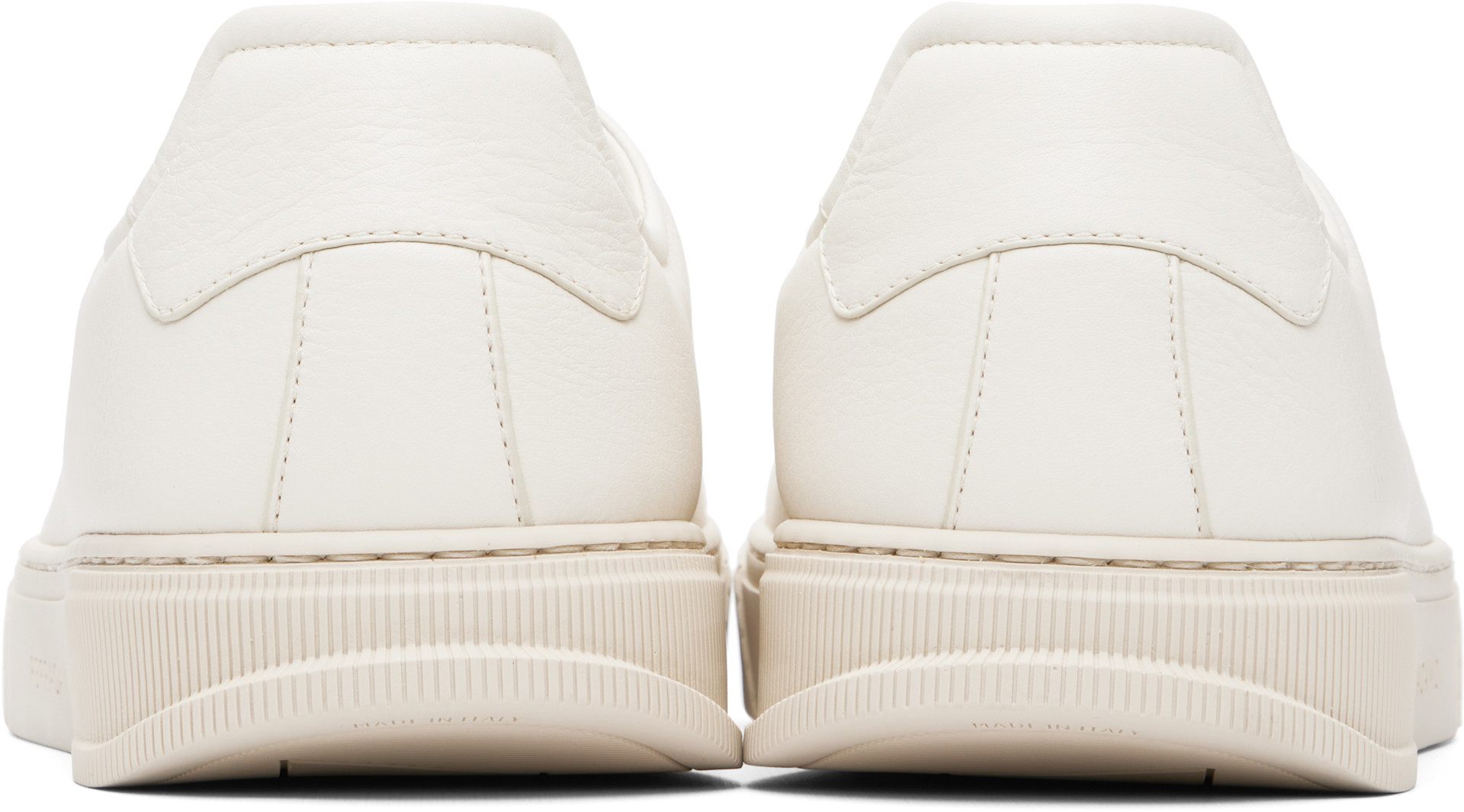 Ferragamo - Off-White Elastic Lace Sneakers