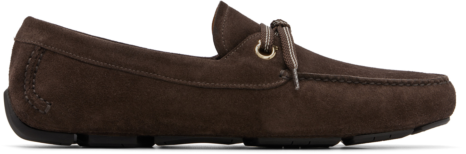 Ferragamo - Brown Laced Driver Loafers