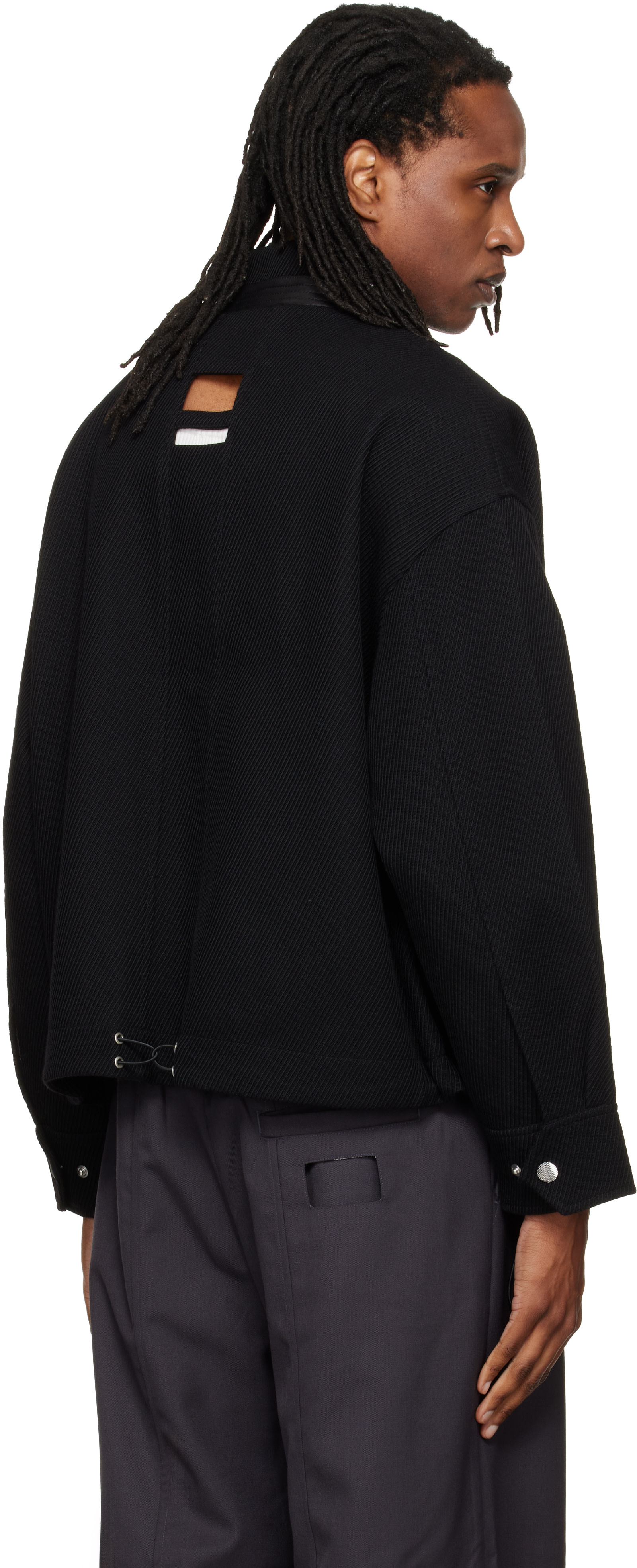 NULLUS - Blouson noir à bandoulière intégrée
