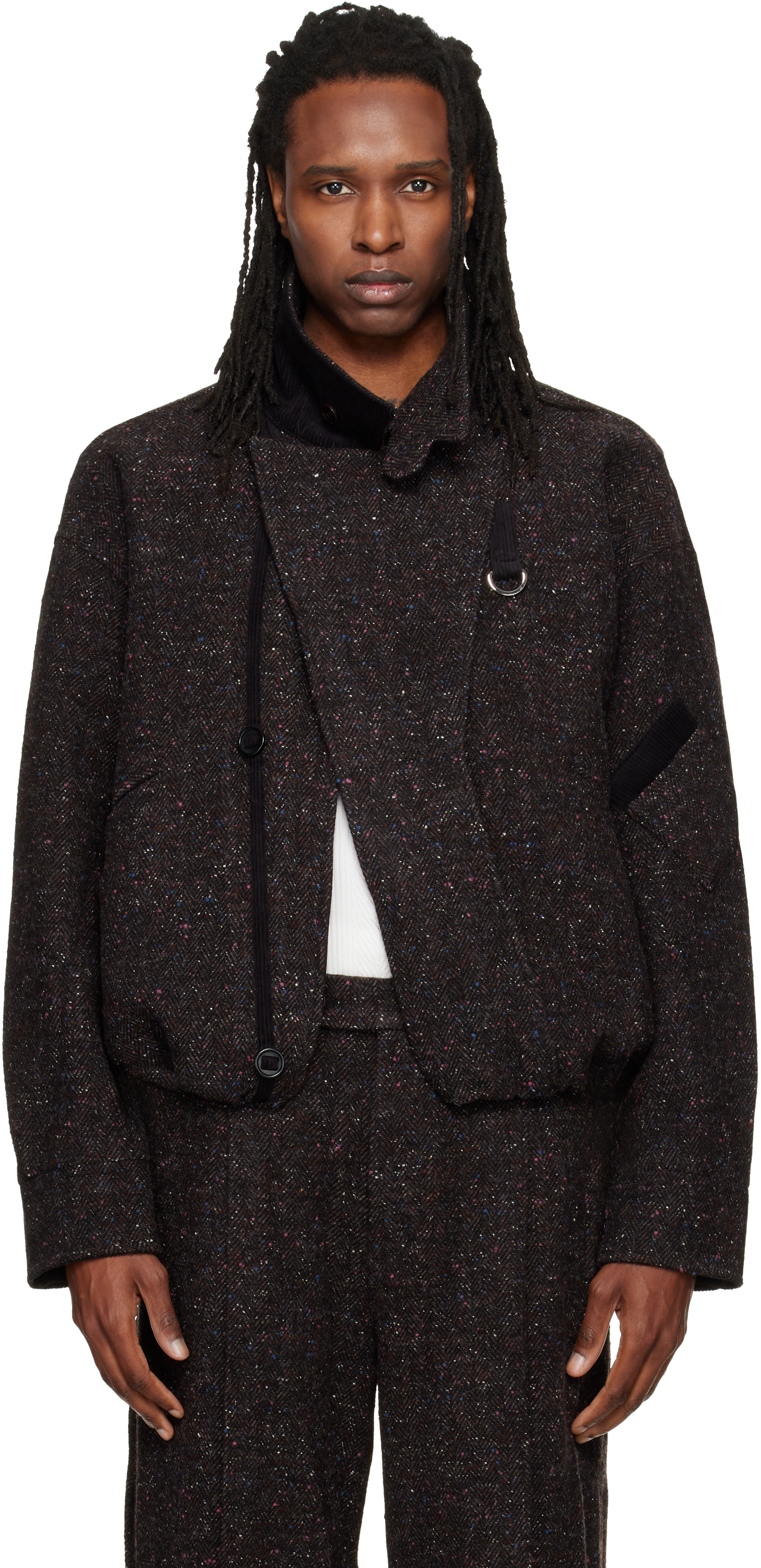 NULLUS - Blouson étagé MK3 gris à patte