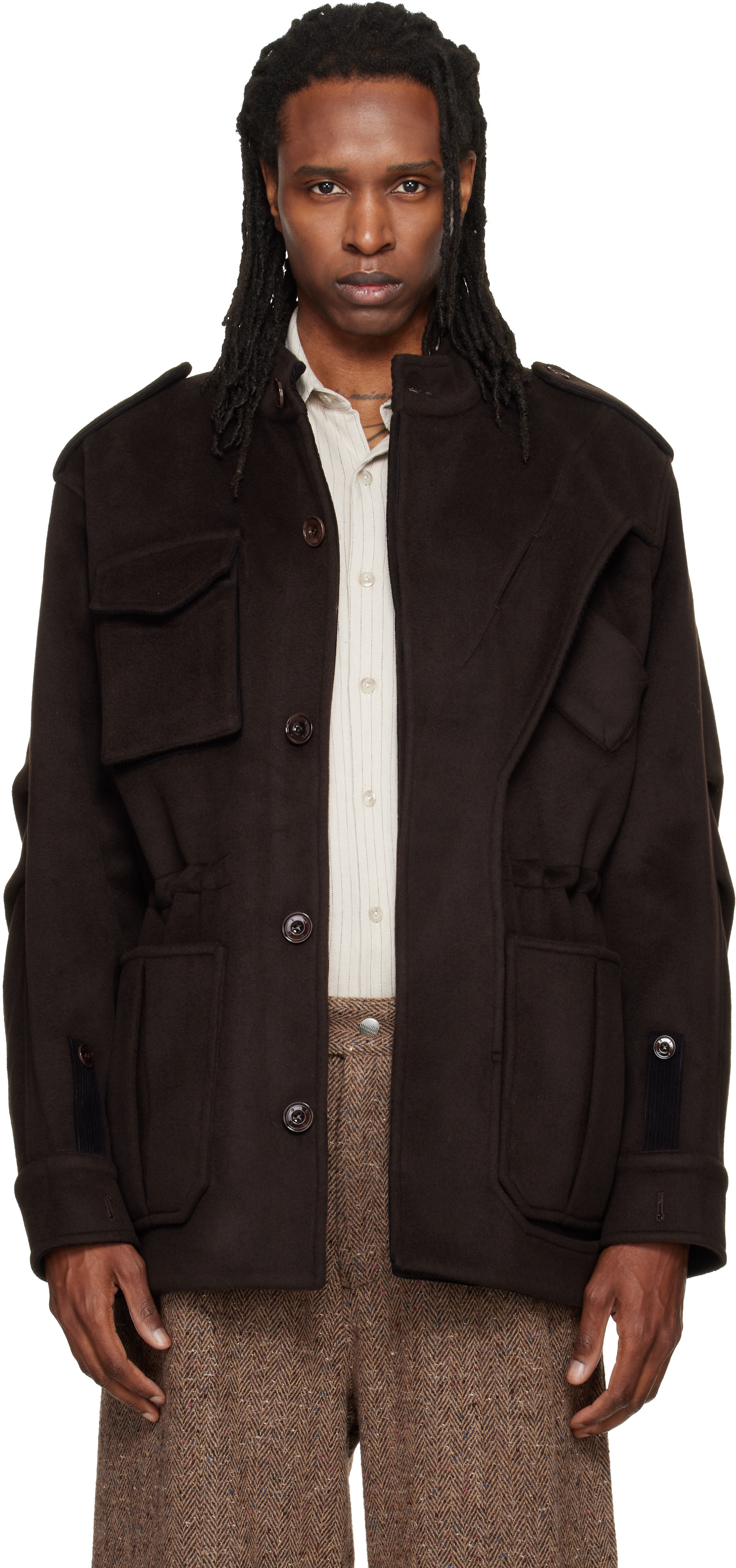 NULLUS - Parka déconstruit brun