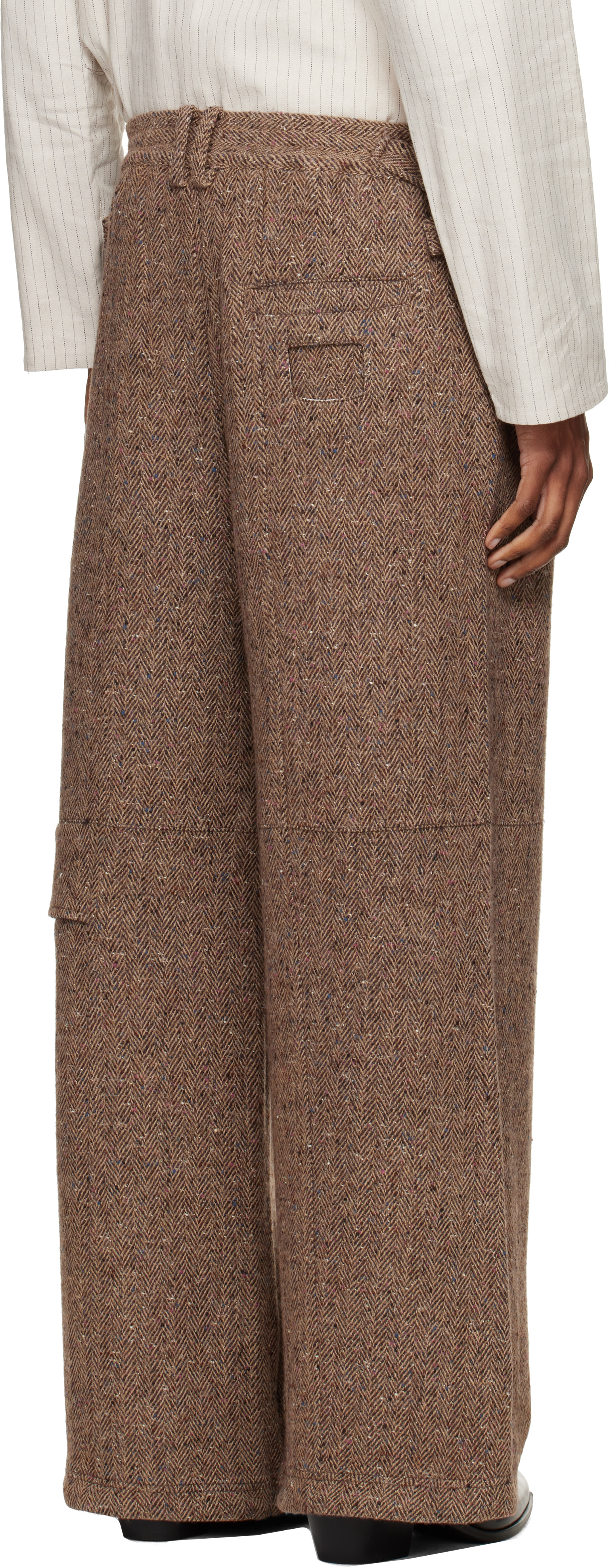 NULLUS - Beige Draped Slide Cargo Pants