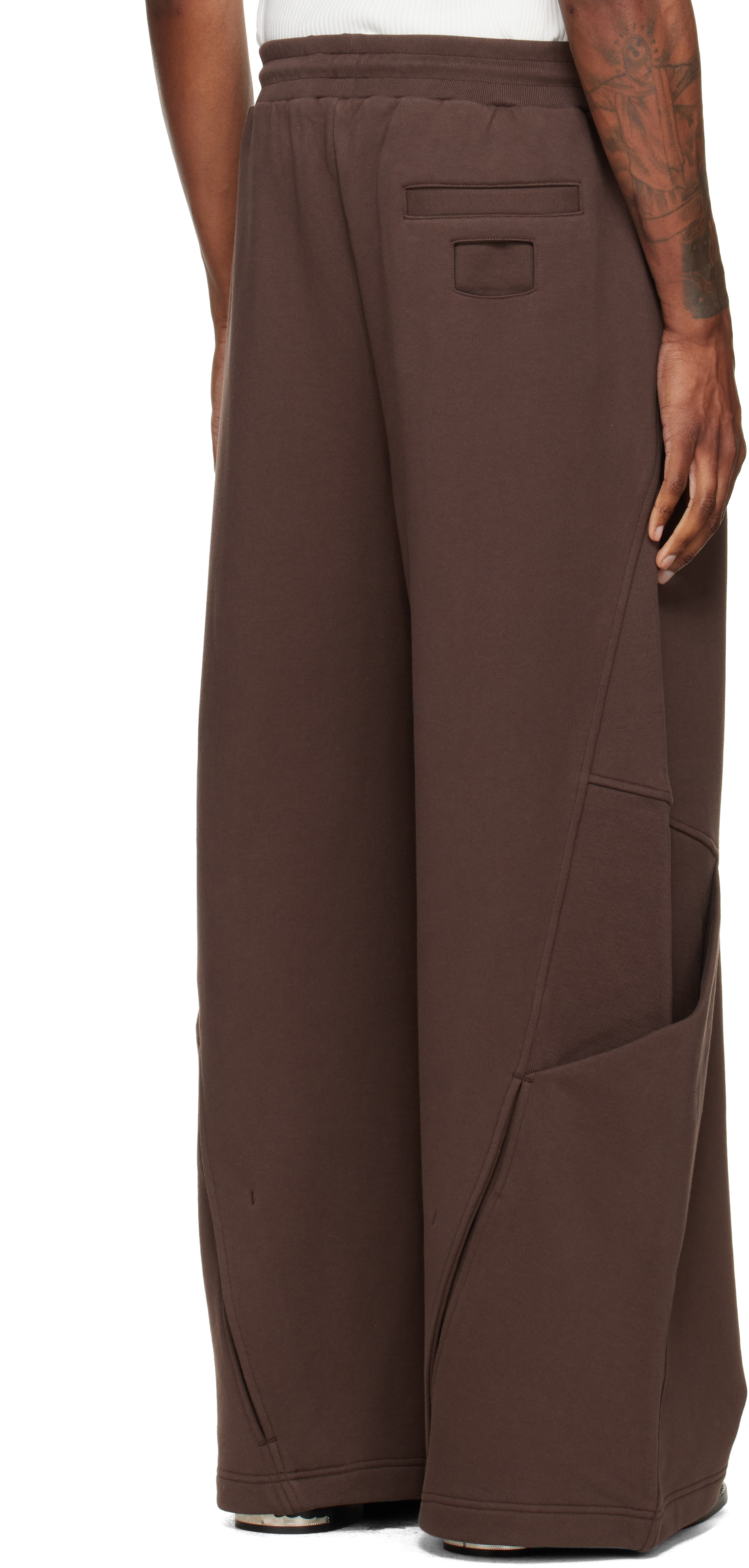 NULLUS - Pantalon de survêtement ample sculptural brun