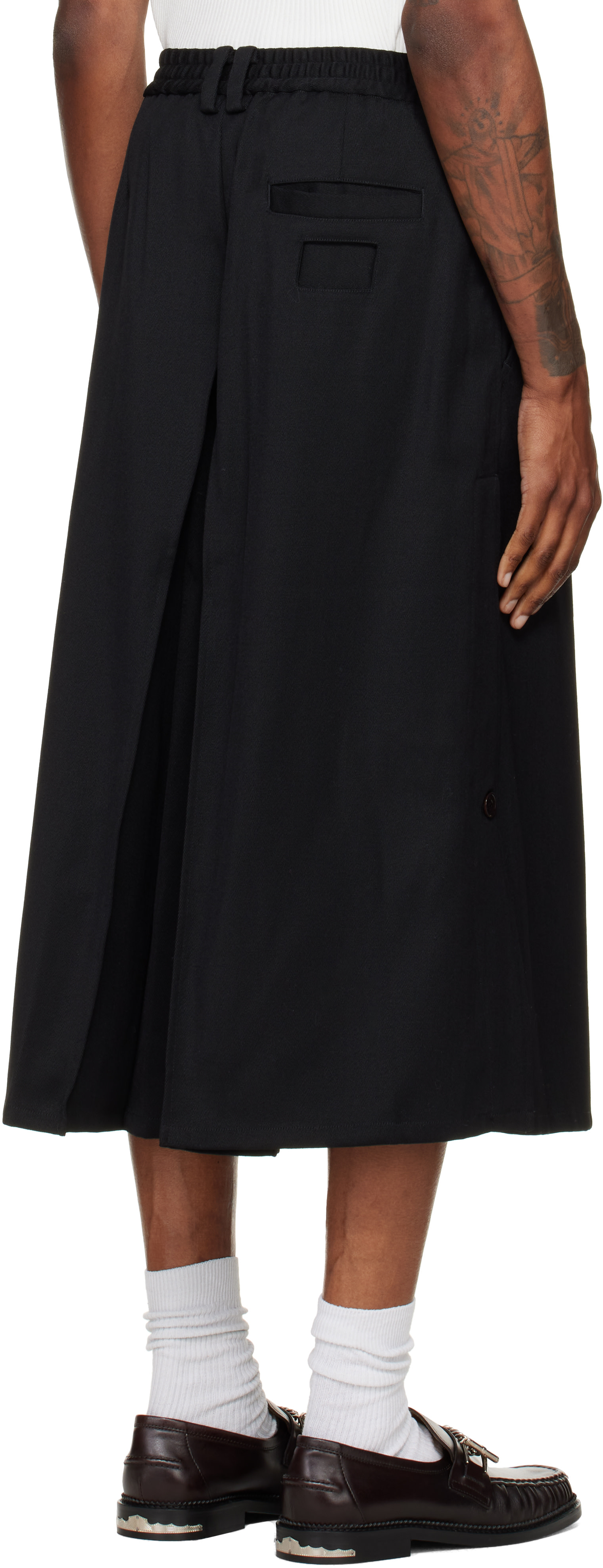 NULLUS - Pantalon étagé noir