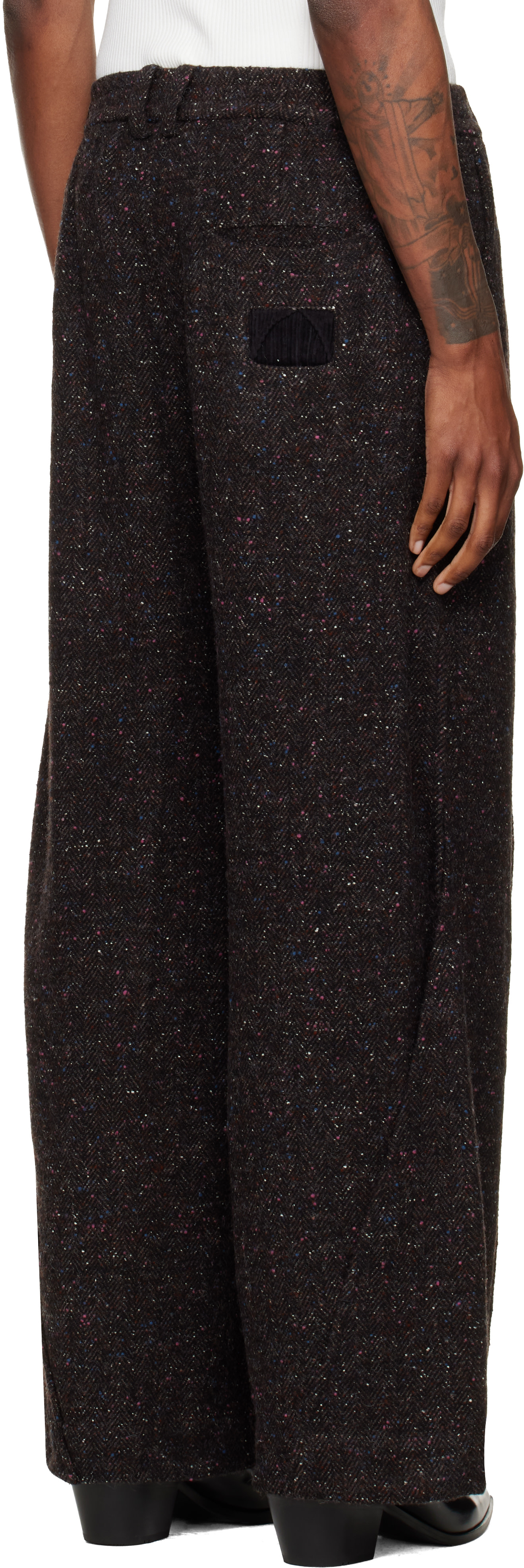 NULLUS - Gray Layered Folded Trousers