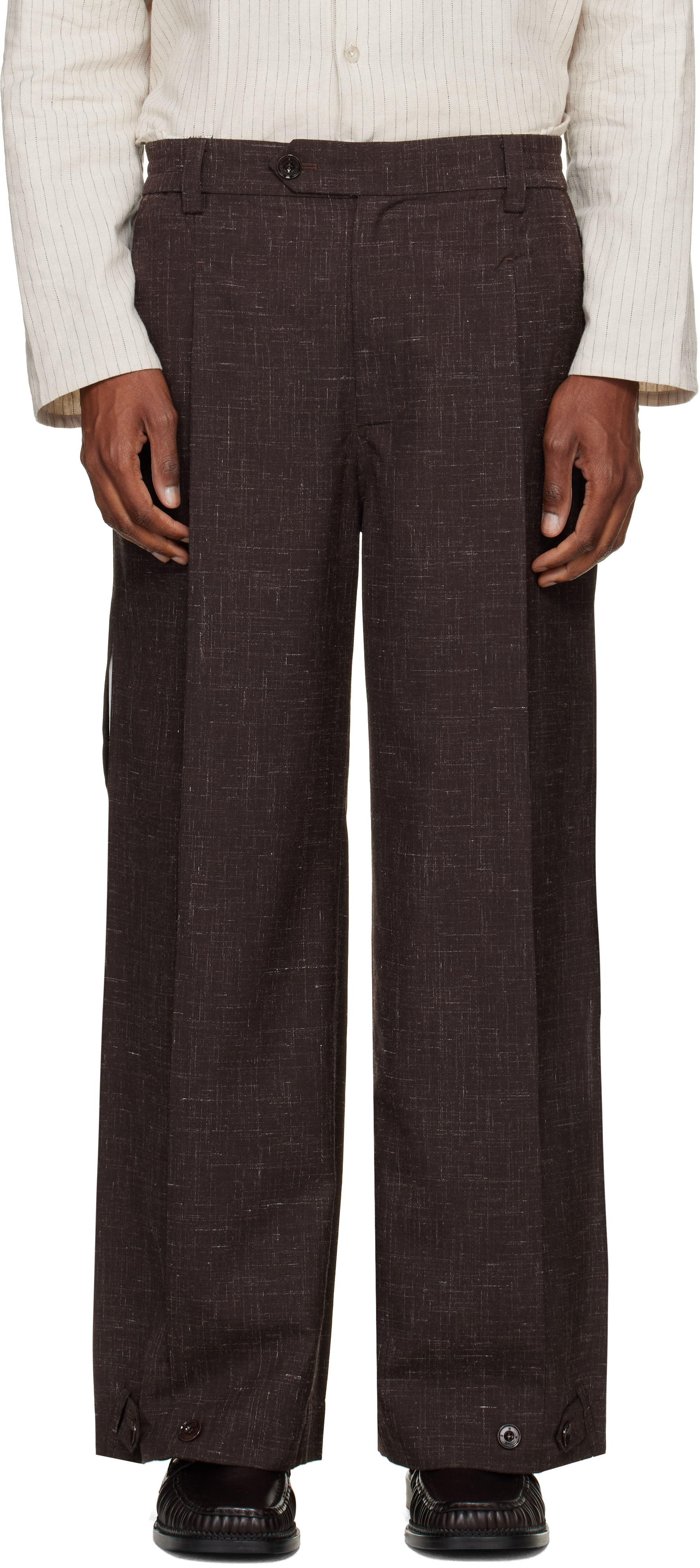 NULLUS - Pantalon étagé brun