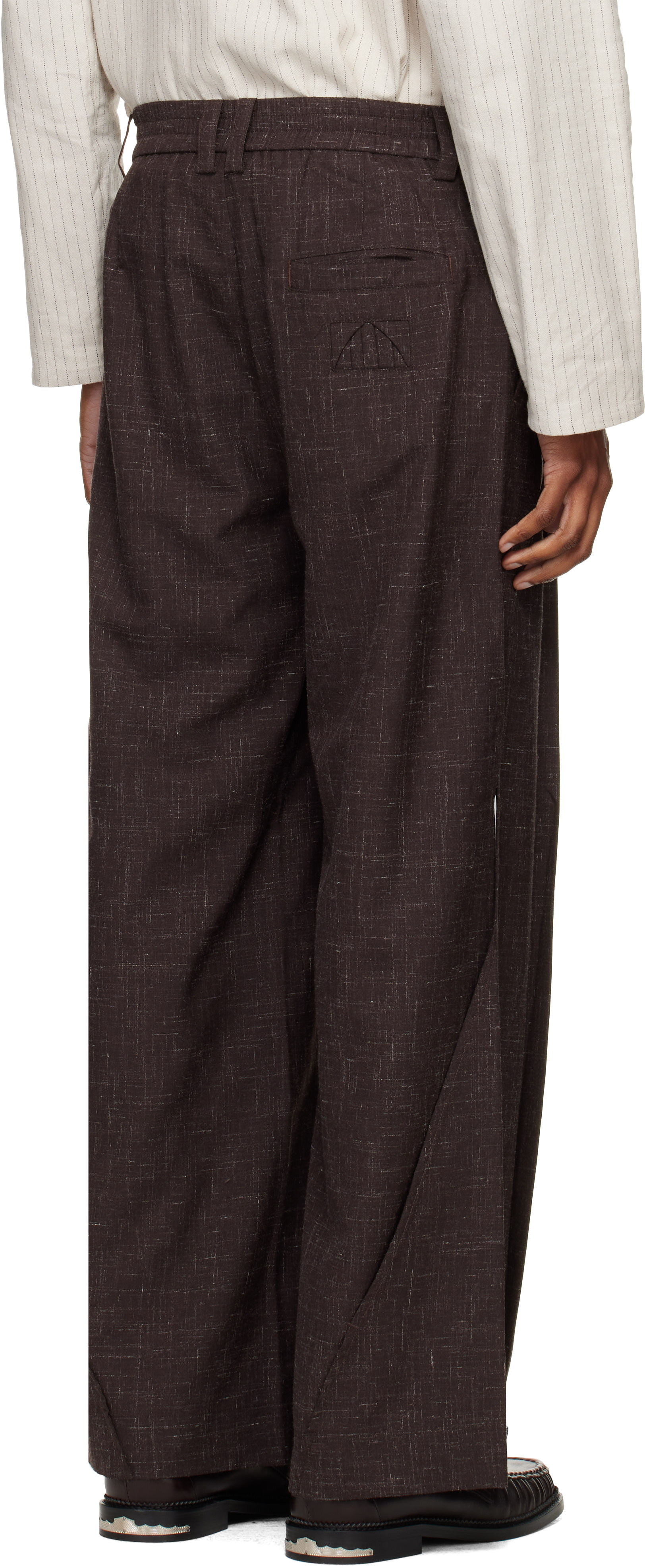 NULLUS - Brown Layered Folded Trousers