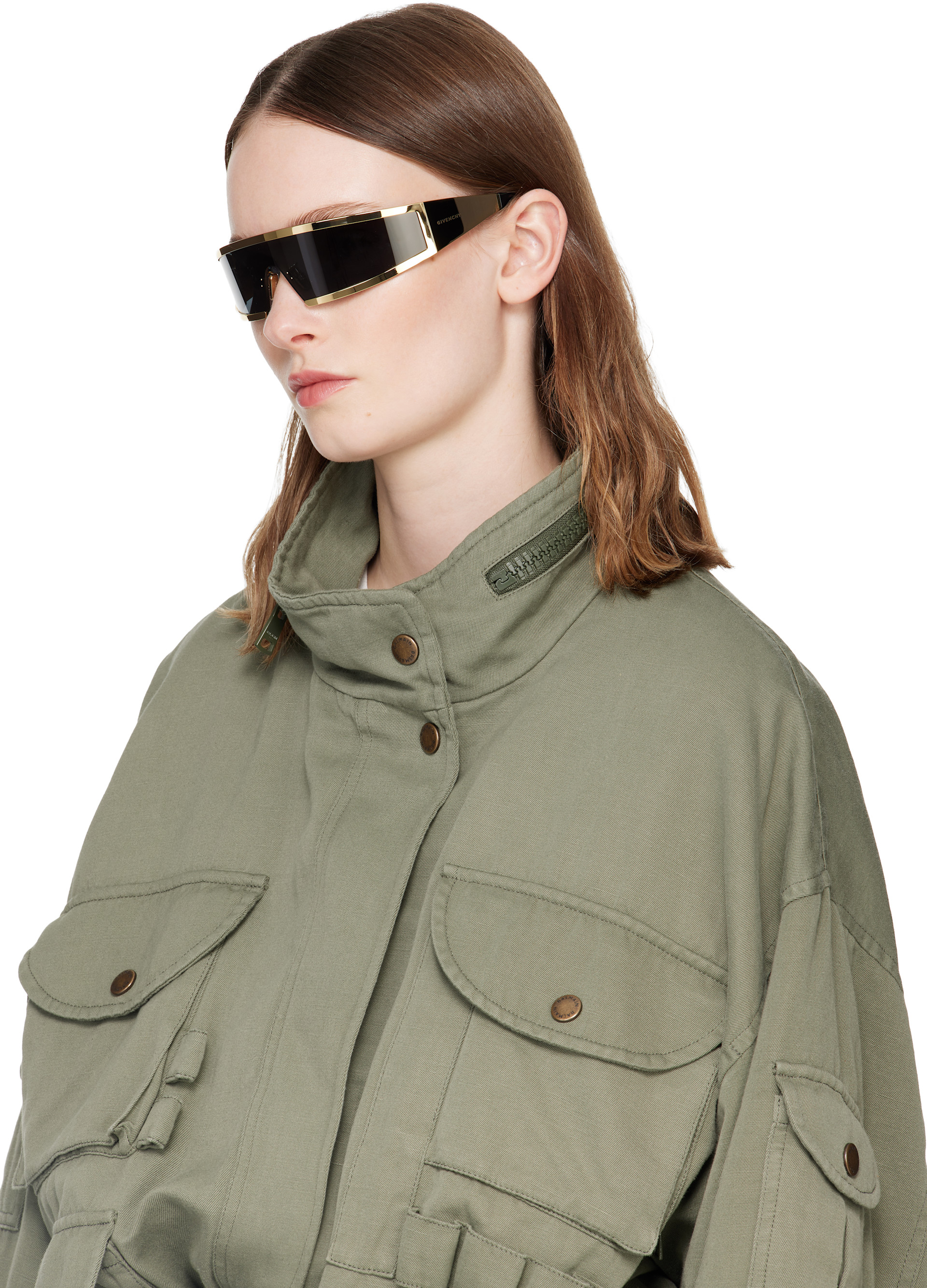 Givenchy - Lunettes de soleil carrées dorées