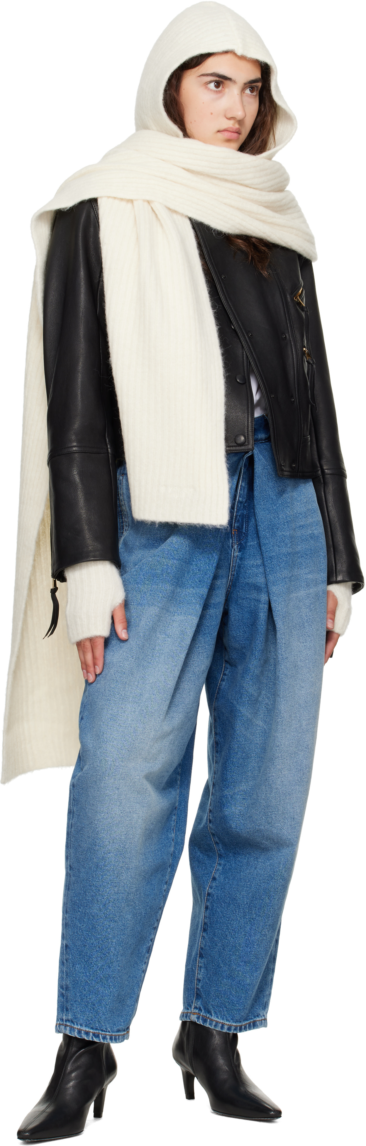 Givenchy - Mitaines blanc cassé en alpaga
