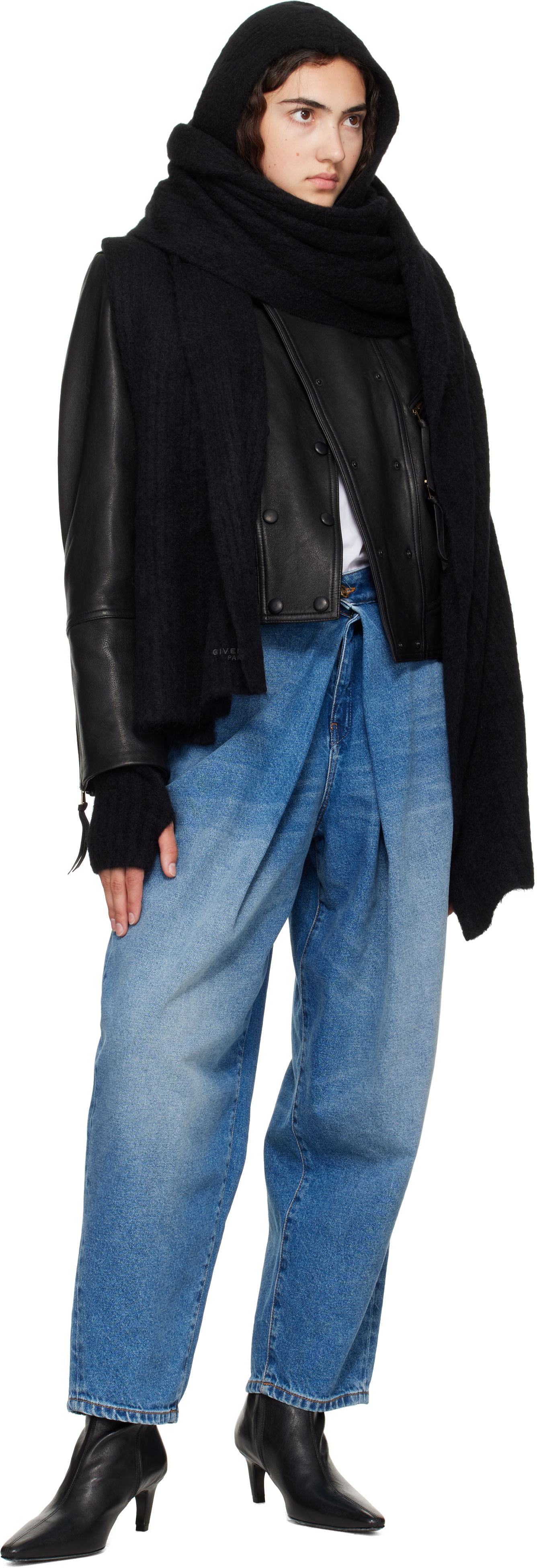 Givenchy - Mitaines noires en alpaga