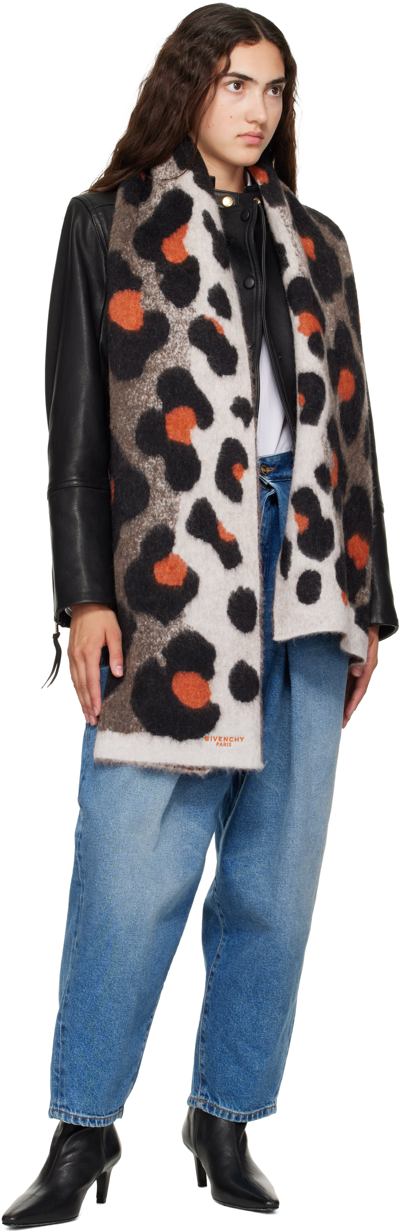 Givenchy - Écharpe brun et beige en alpaga