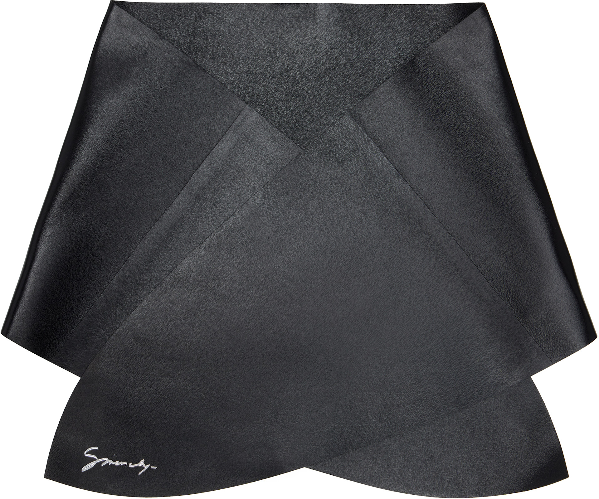 Givenchy - Écharpe noire en cuir d'agneau