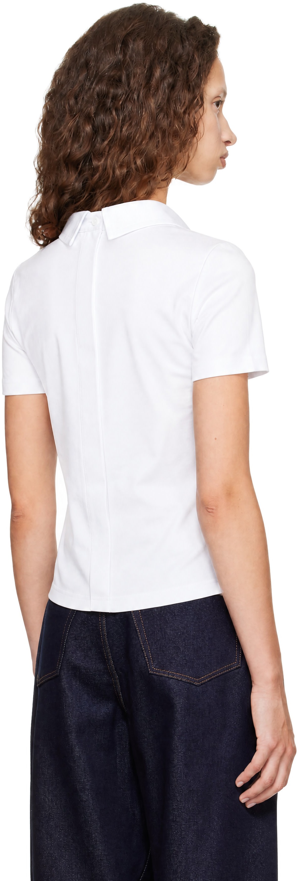 Givenchy - T-shirt blanc à col en popeline