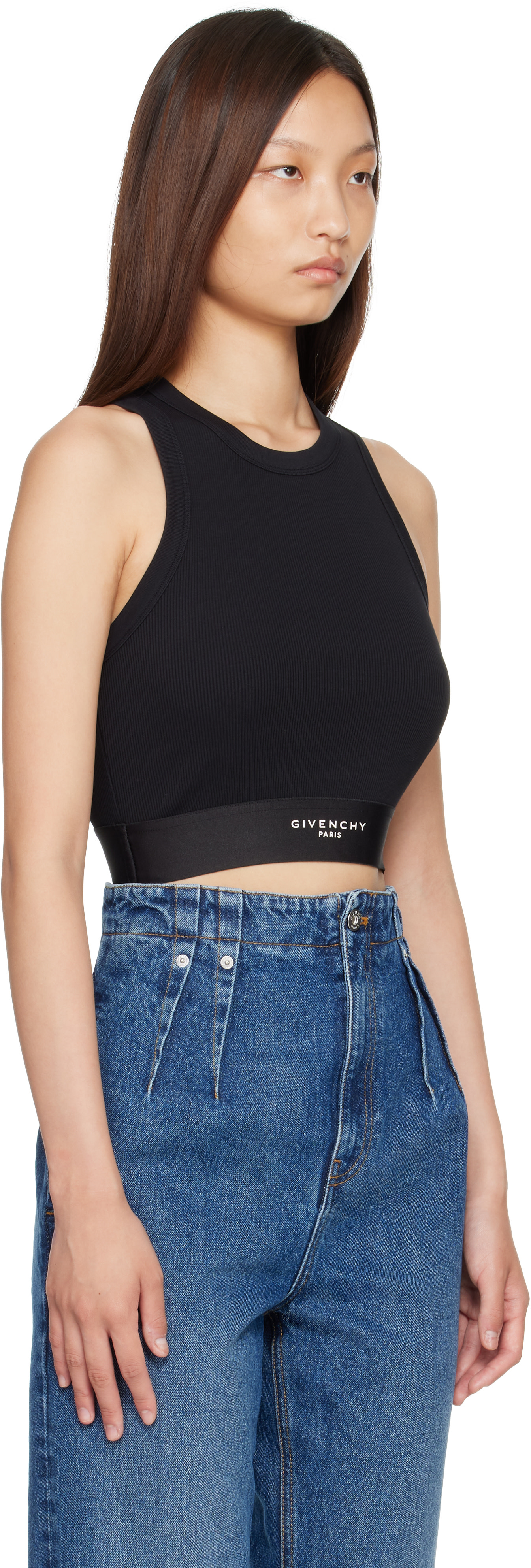 Givenchy - Débardeur écourté noir en coton