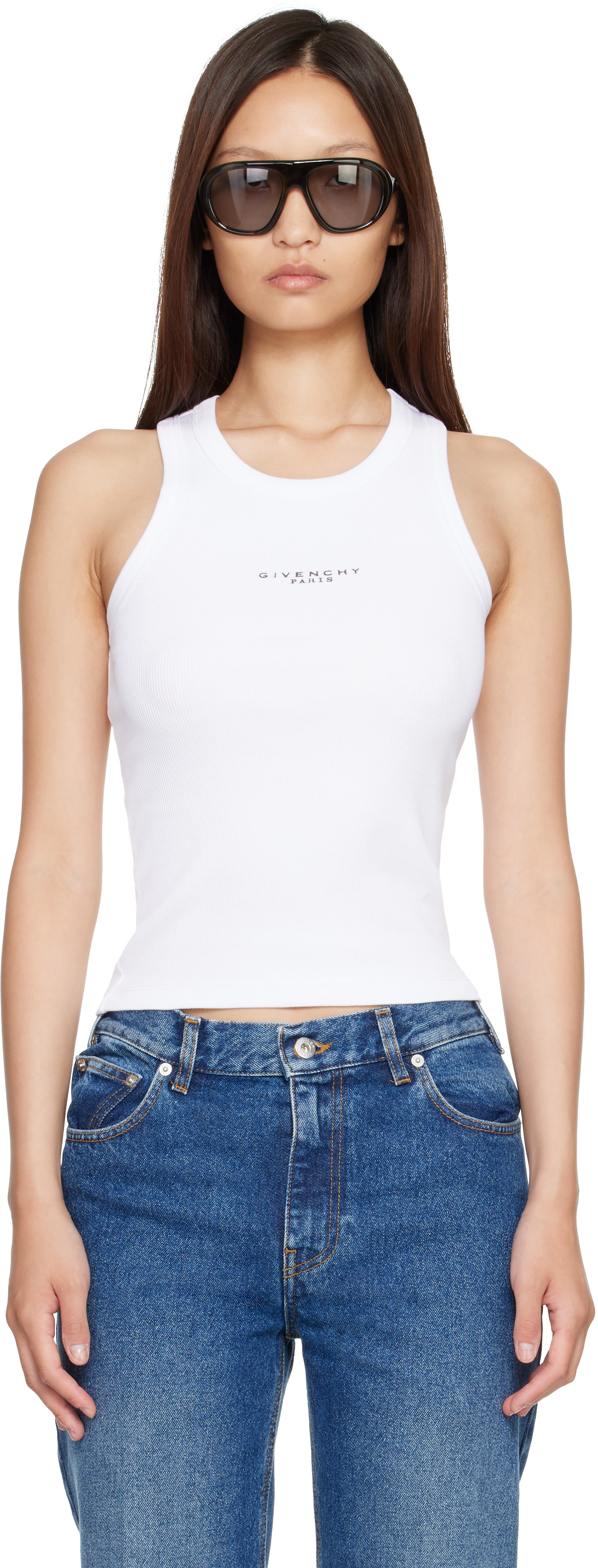 Givenchy - Débardeur ajusté blanc à logo