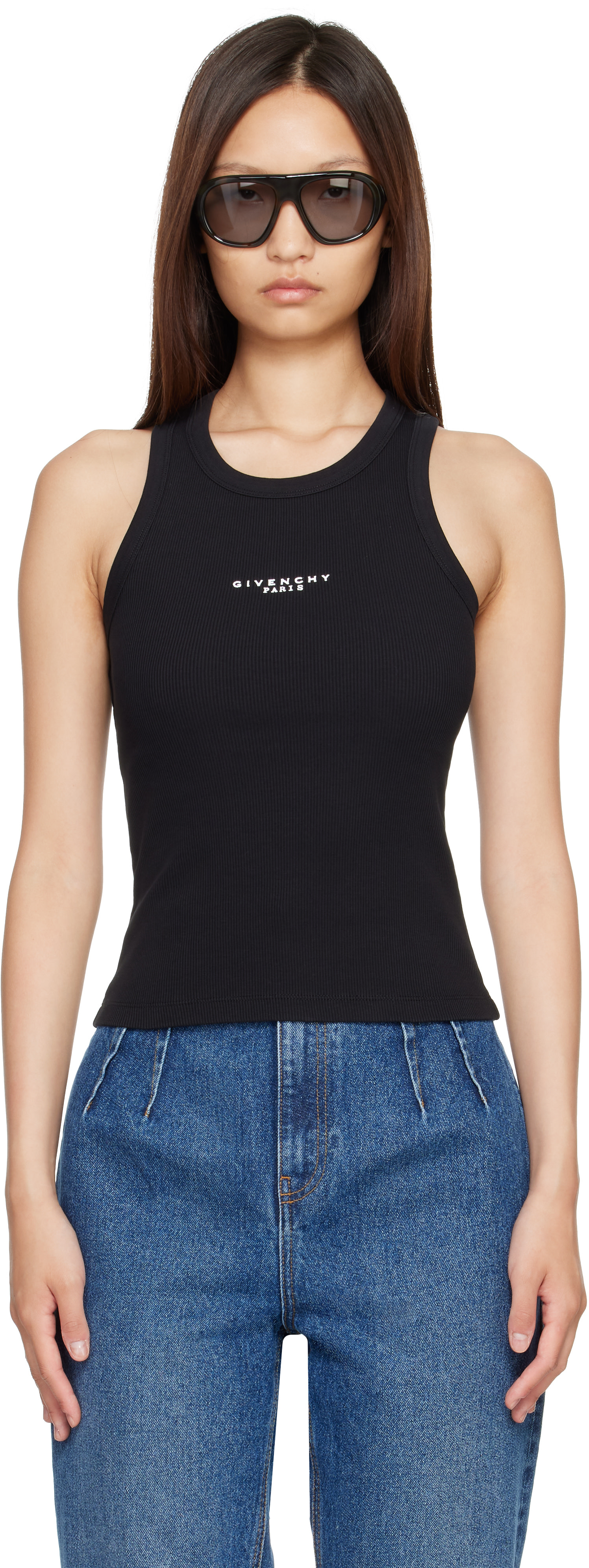 GIVENCHY タンクトップ　ブラック Sサイズ Givenchy: Black Slim Fit 'Givenchy Paris' Tank Top | SSENSE