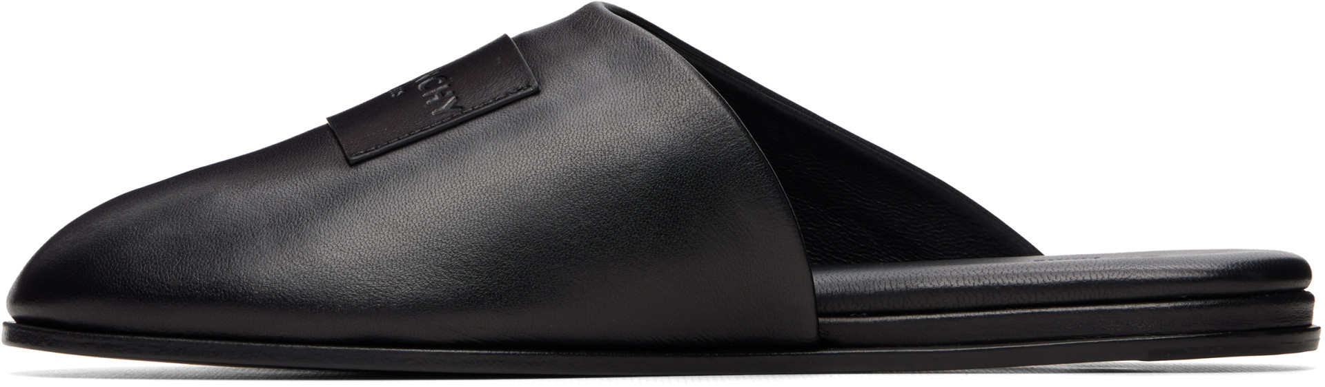 Givenchy - ブラック Label ナッパレザー フラットミュール