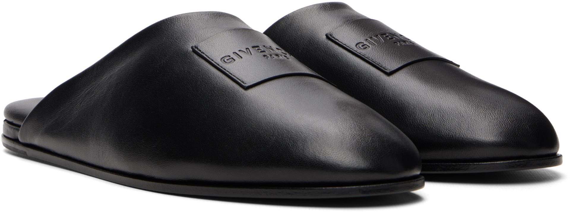 Givenchy - ブラック Label ナッパレザー フラットミュール