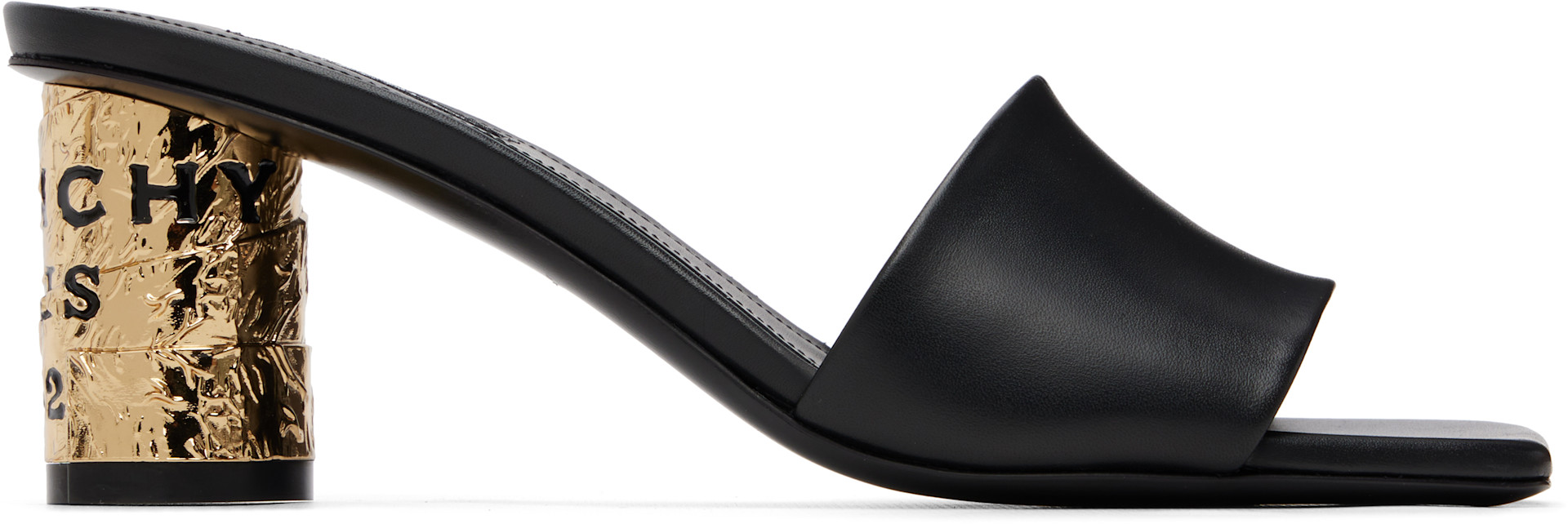 Givenchy: Black Tape Heeled Sandals | SSENSE