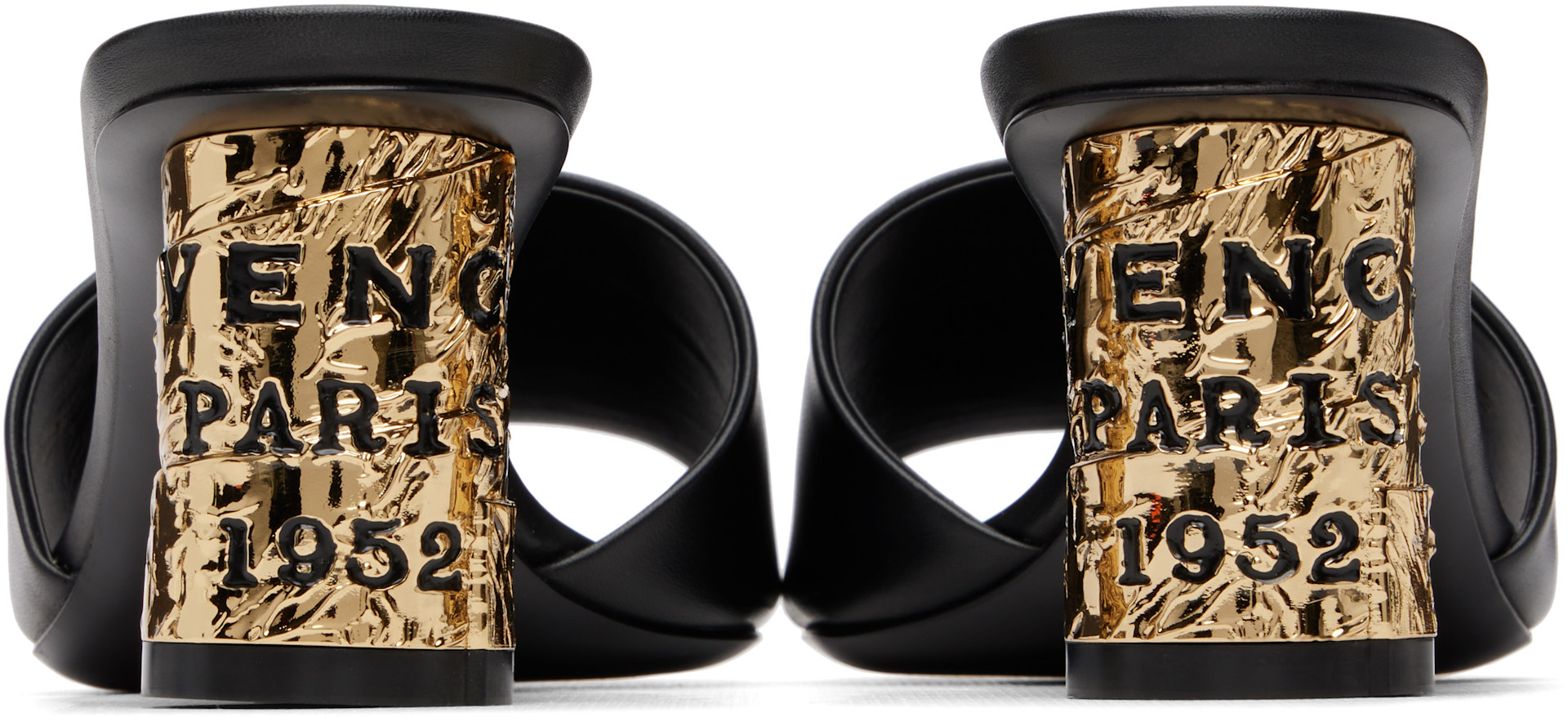 Givenchy: Black Tape Heeled Sandals | SSENSE