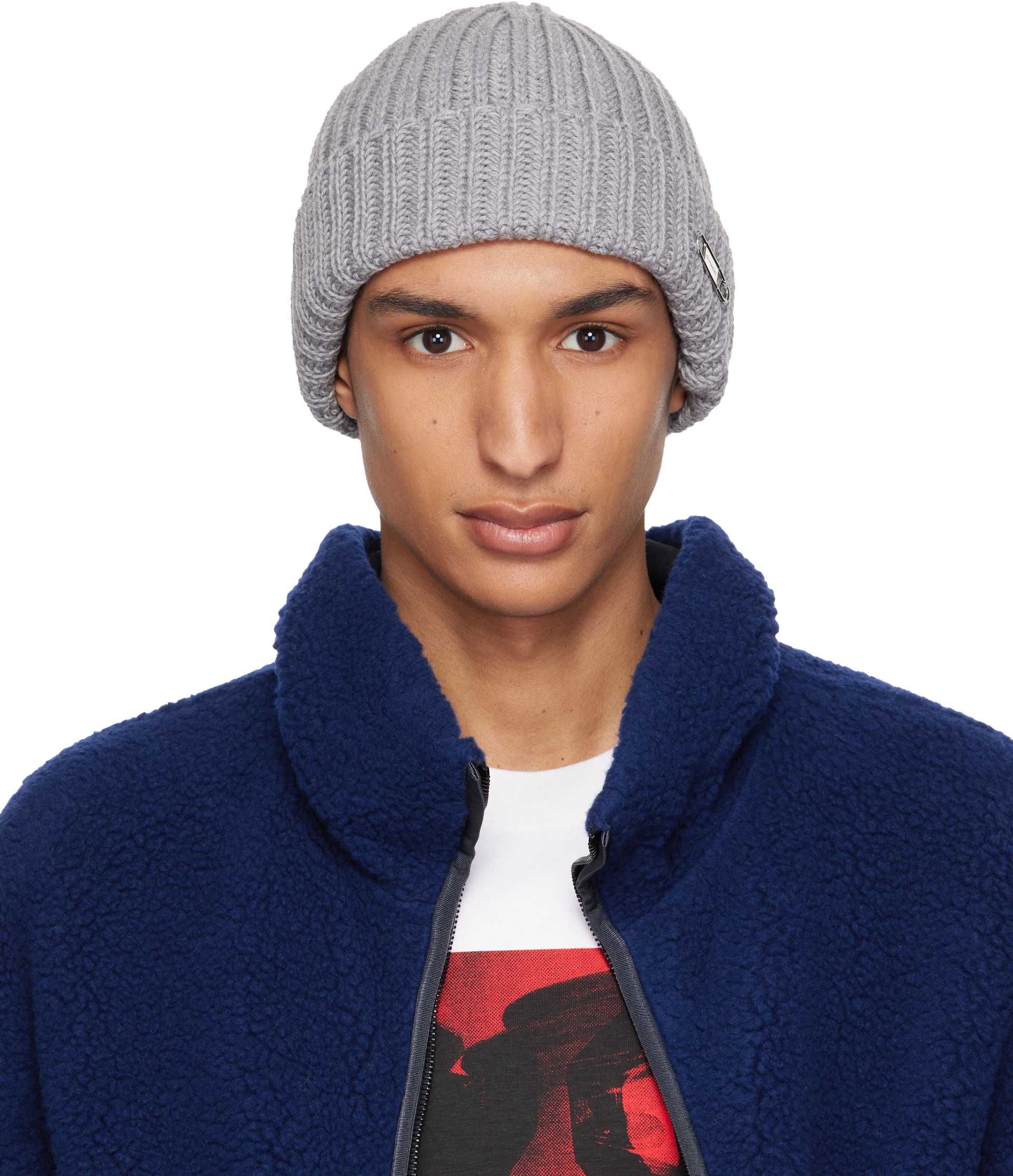 Givenchy - Bonnet gris à épingle de sureté