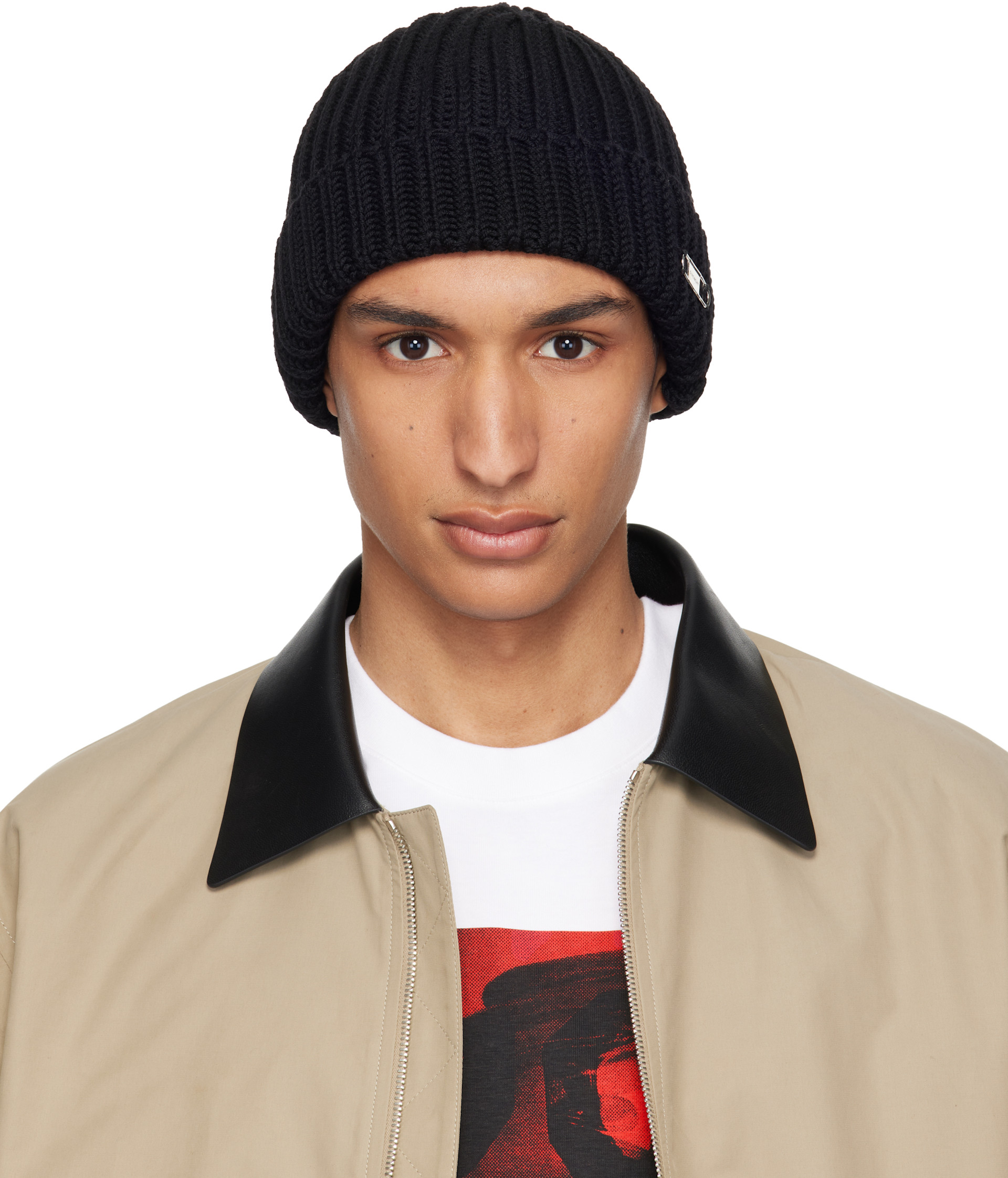 GIVENCHY ブラック ニット帽 ビーニー Givenchy: ブラック セーフティーピン ビーニー | SSENSE 日本