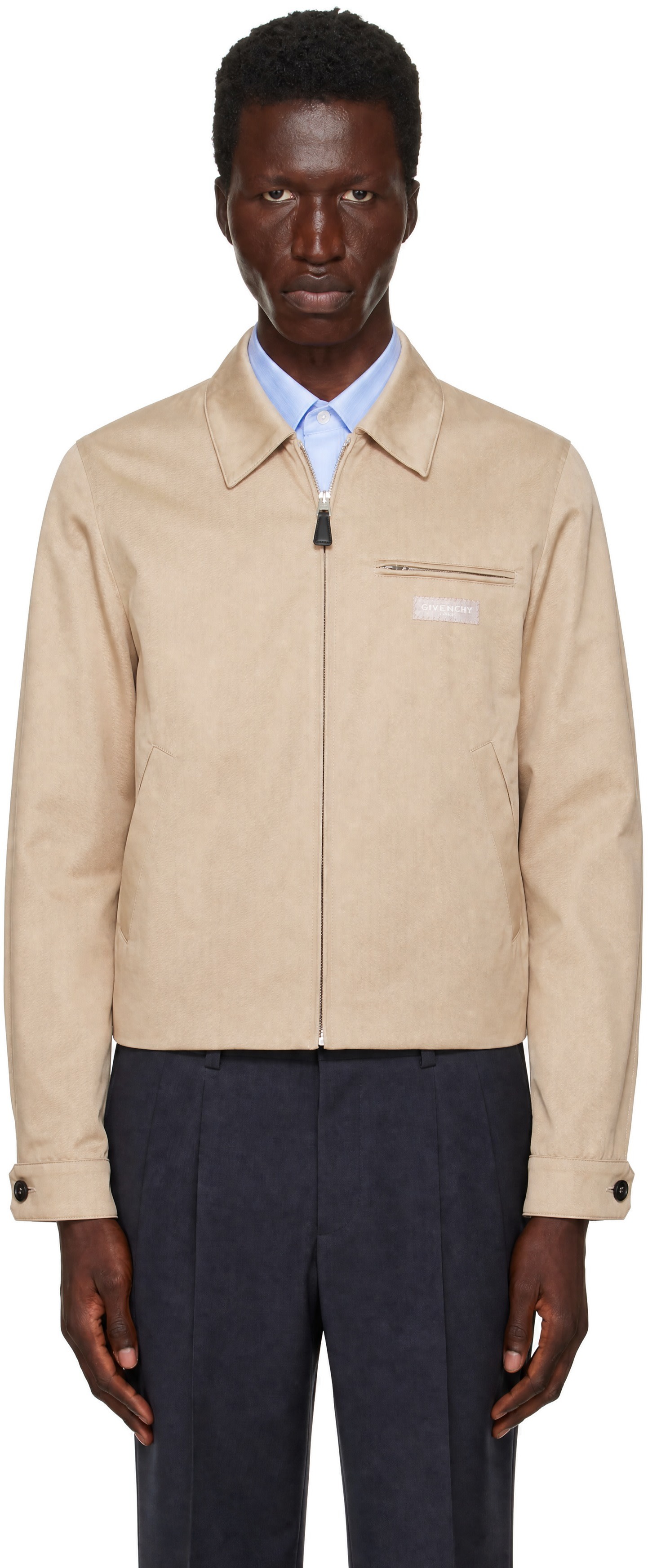 Givenchy - Blouson Harrington beige en coton