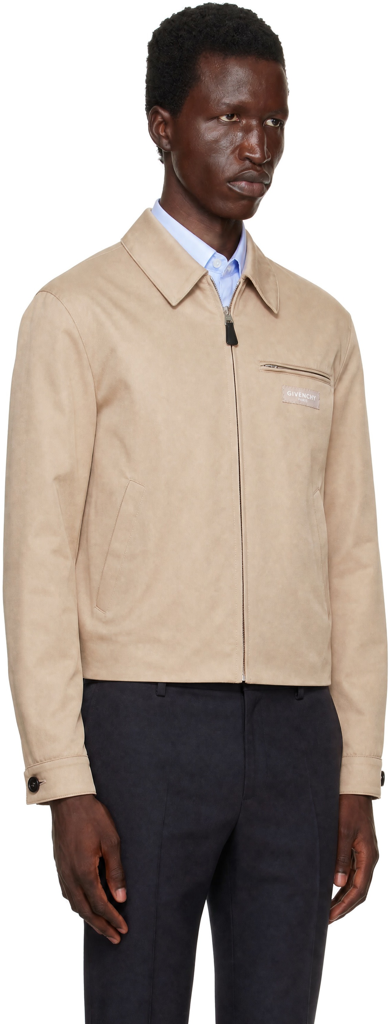 Givenchy - Blouson Harrington beige en coton