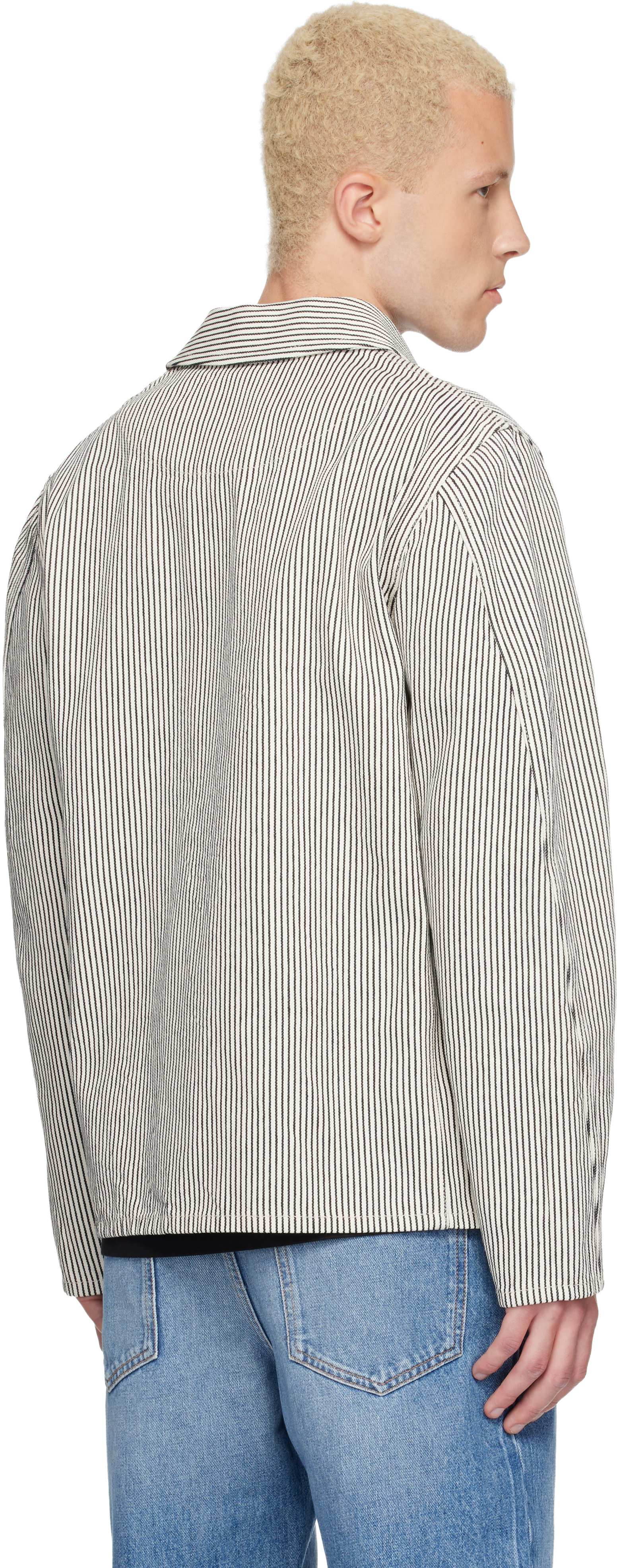 Givenchy - ホワイト＆ネイビー Striped Workwear ジャケット