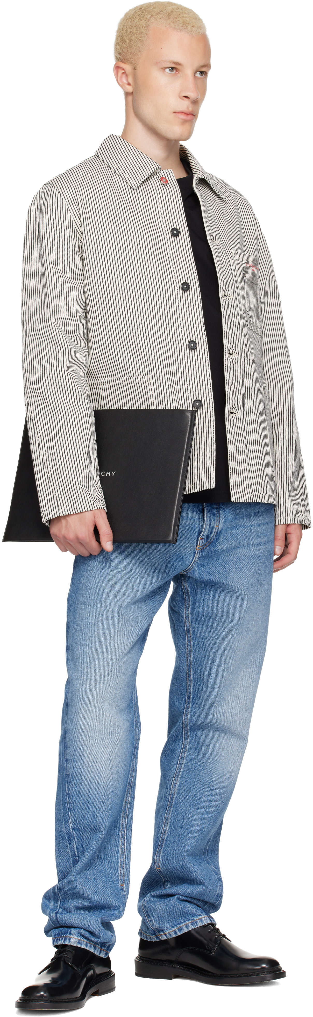 Givenchy - ホワイト＆ネイビー Striped Workwear ジャケット