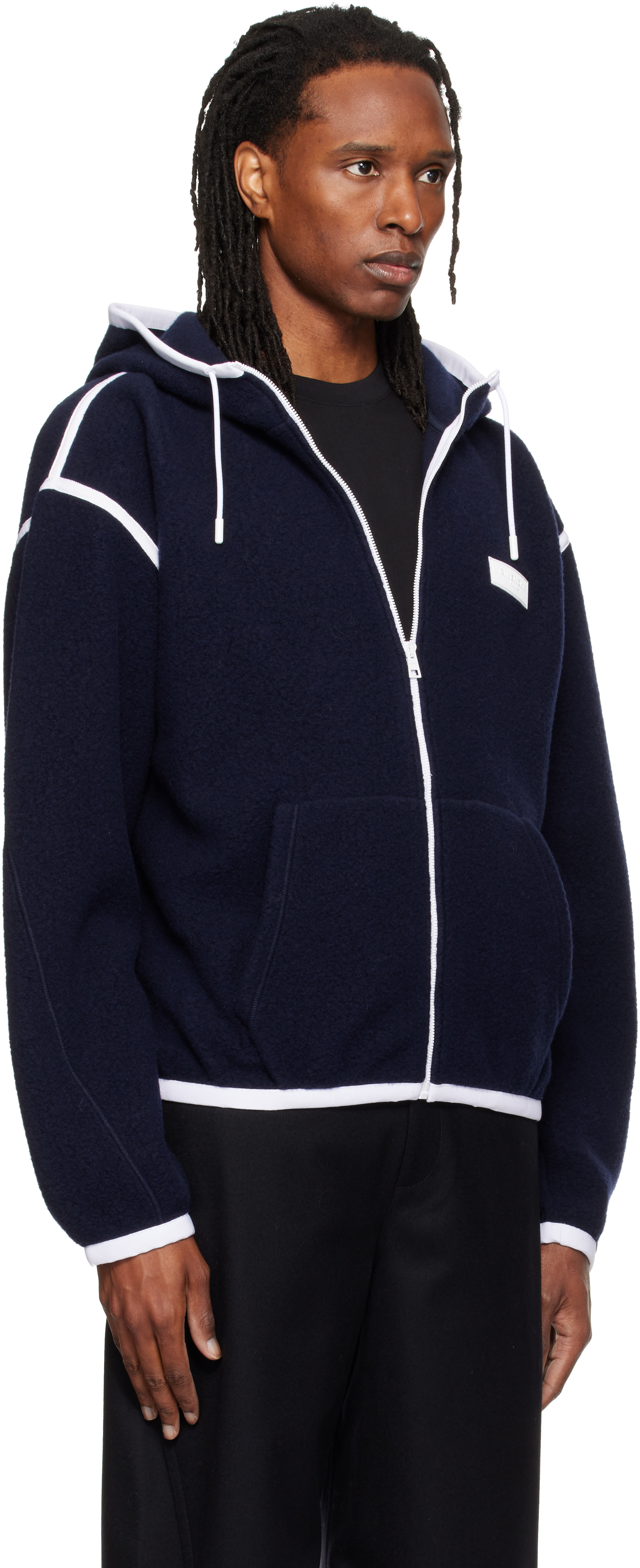 Givenchy - ネイビー Fleece Gros Grain Detail ジャケット