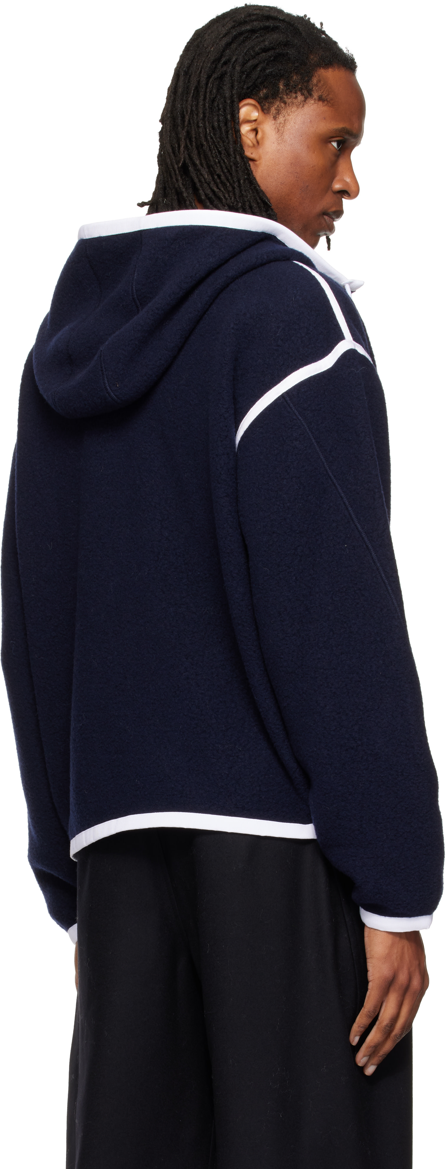 Givenchy - ネイビー Fleece Gros Grain Detail ジャケット
