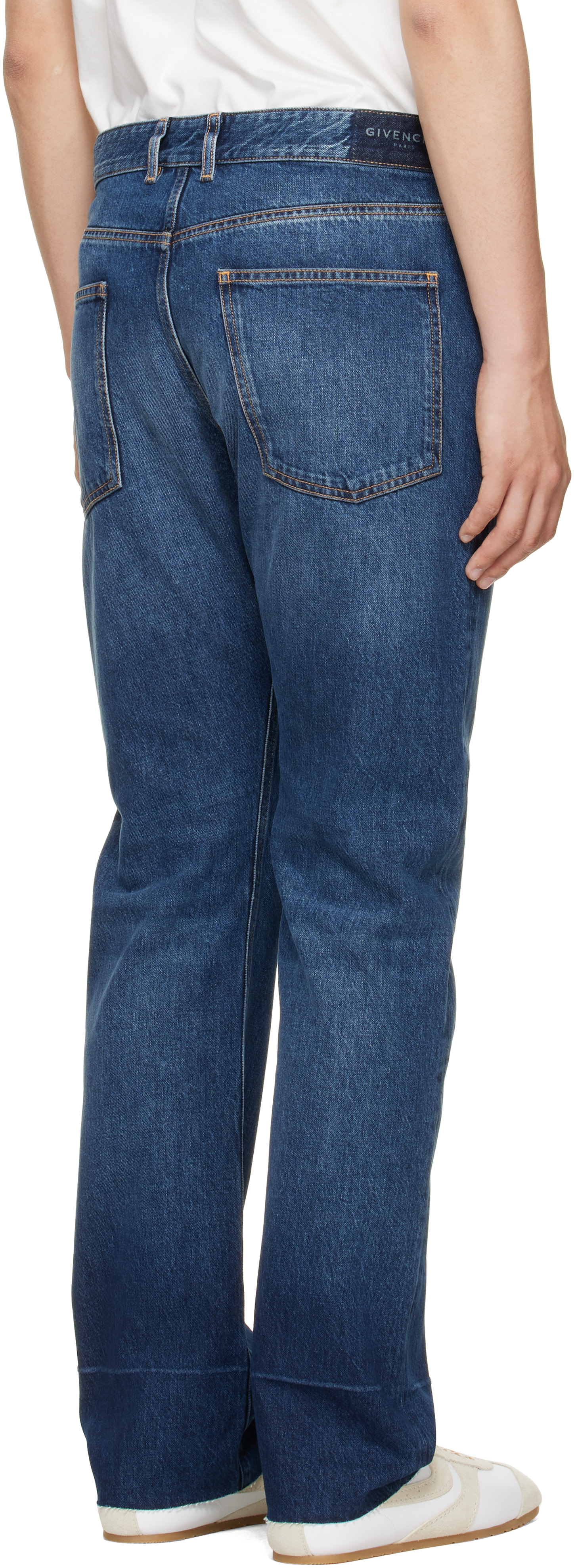Givenchy: Blue Fringed Vintage Jeans | SSENSE