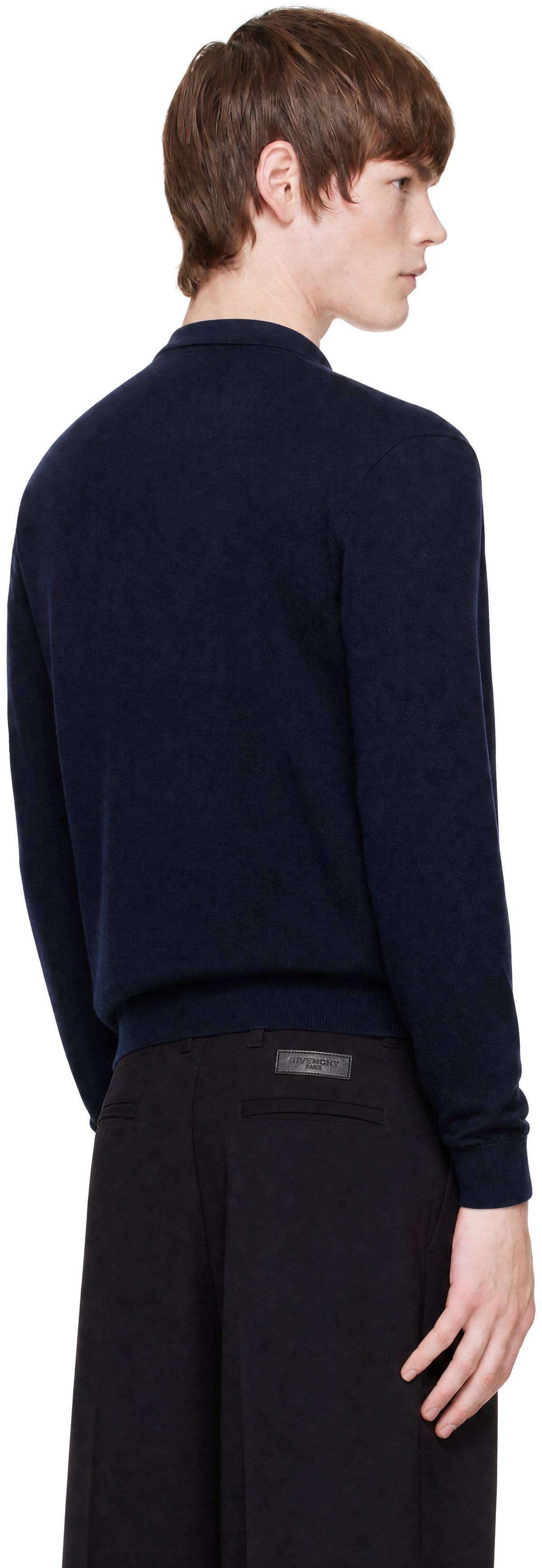 Givenchy: ネイビー Couture Seam Gros Grain Detail カーディガン