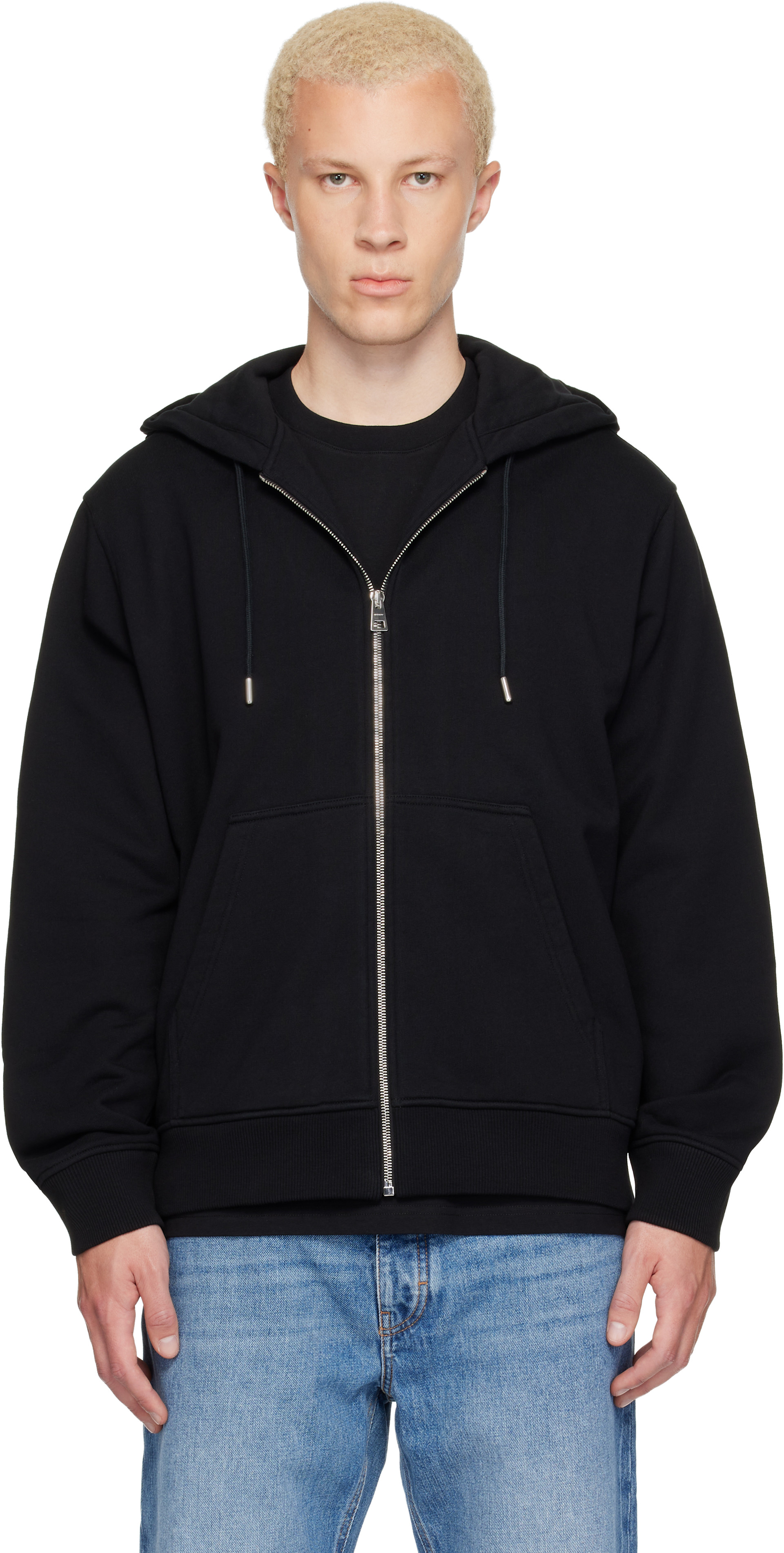 Givenchy: ブラック Zipped Photographic Negative Print フーディ
