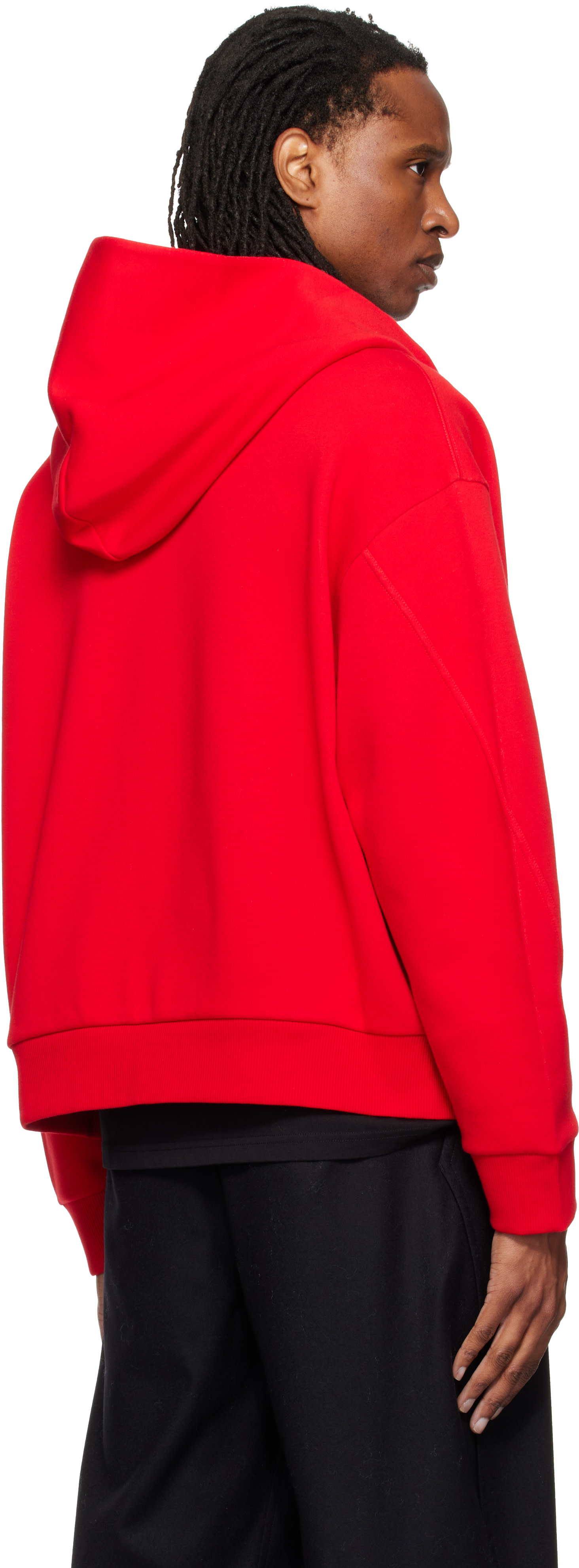 Givenchy - Pull à capuche rouge à glissière