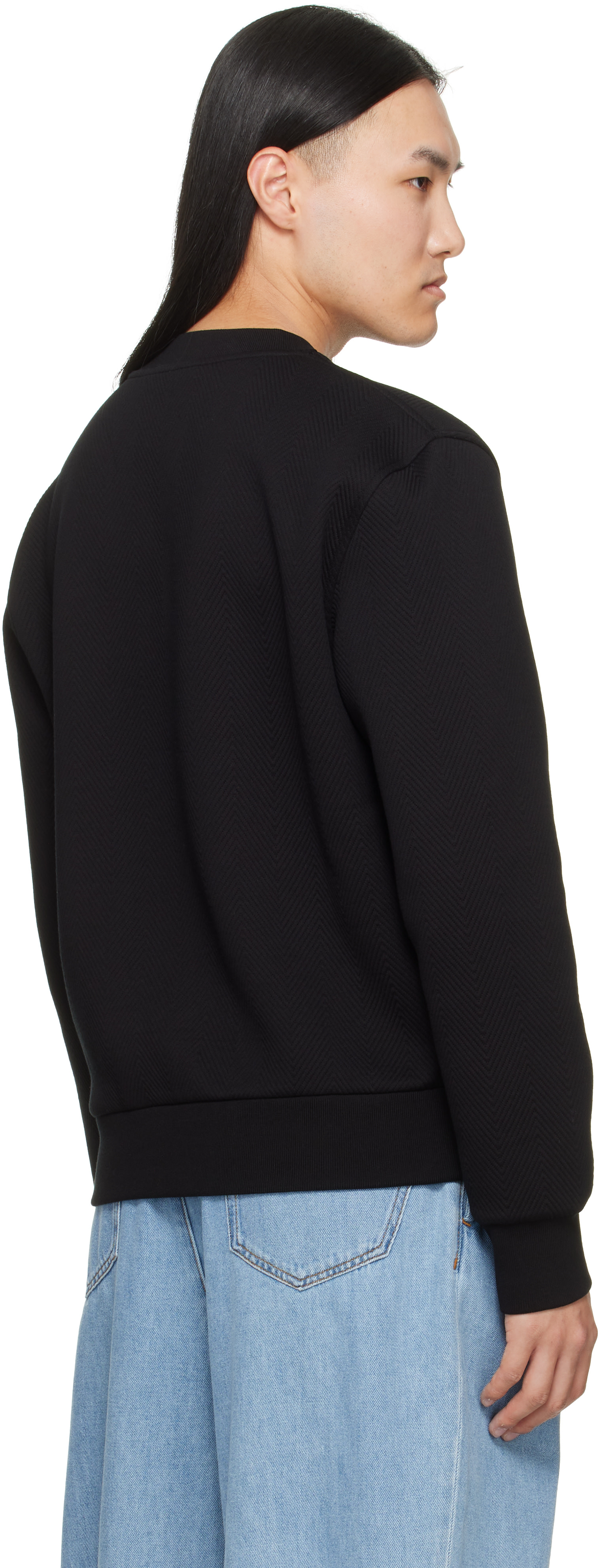 Givenchy - Black Herringbone 'Givenchy Jacquard' Sweatshirt