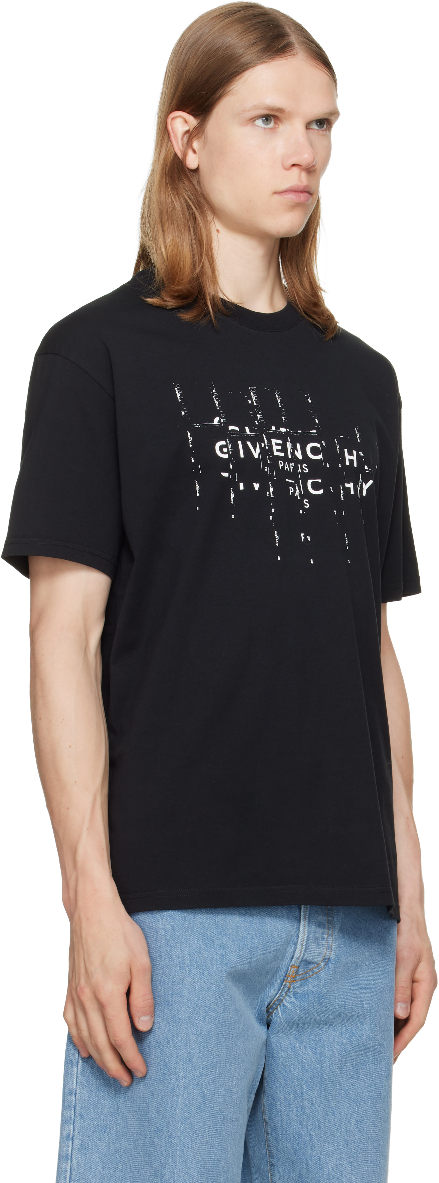 Givenchy: Black Photographic Negative Cotton T-shirt | SSENSE