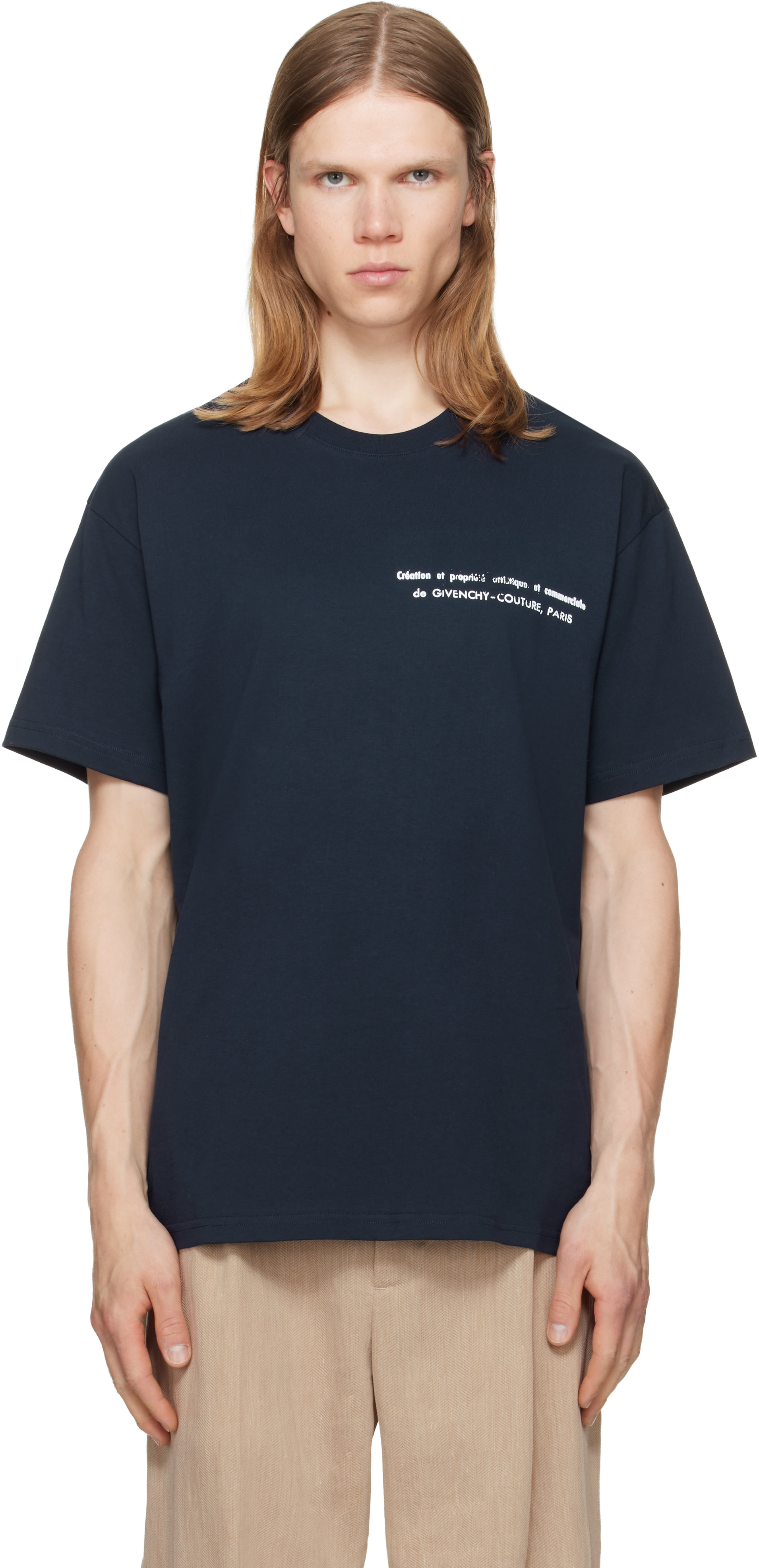 Givenchy - Navy Archives Print Cotton T-shirt