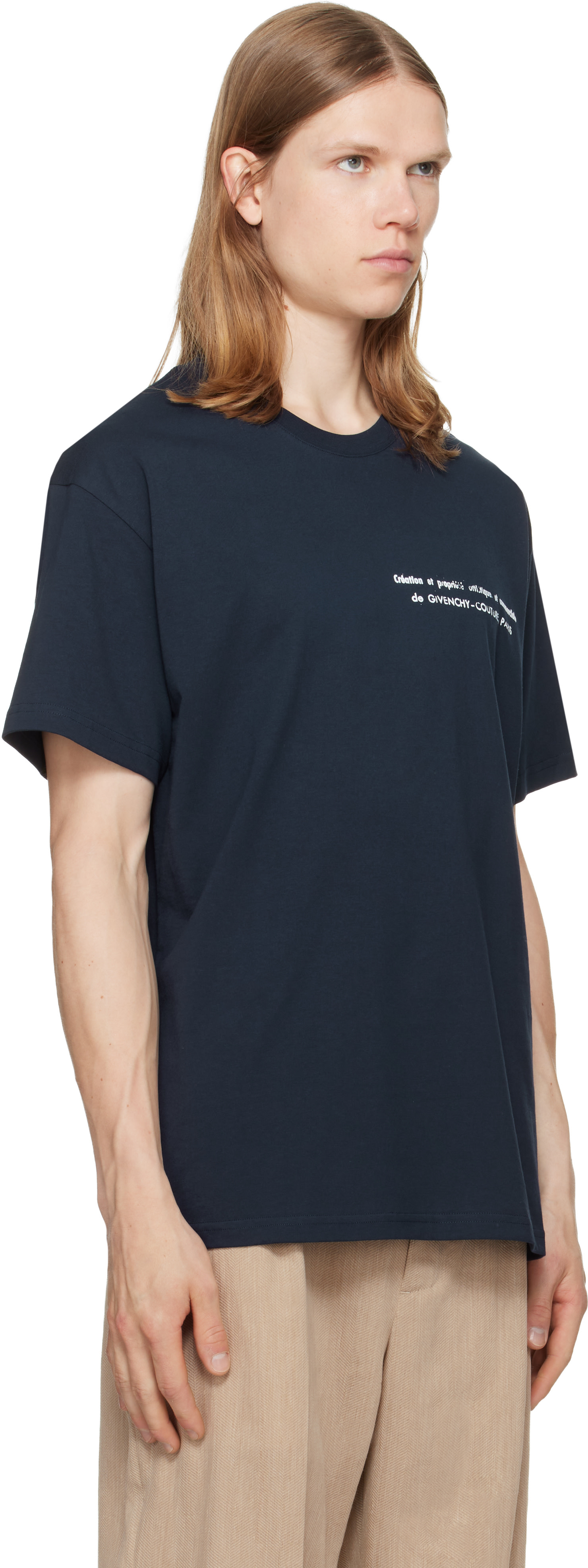 Givenchy - Navy Archives Print Cotton T-shirt