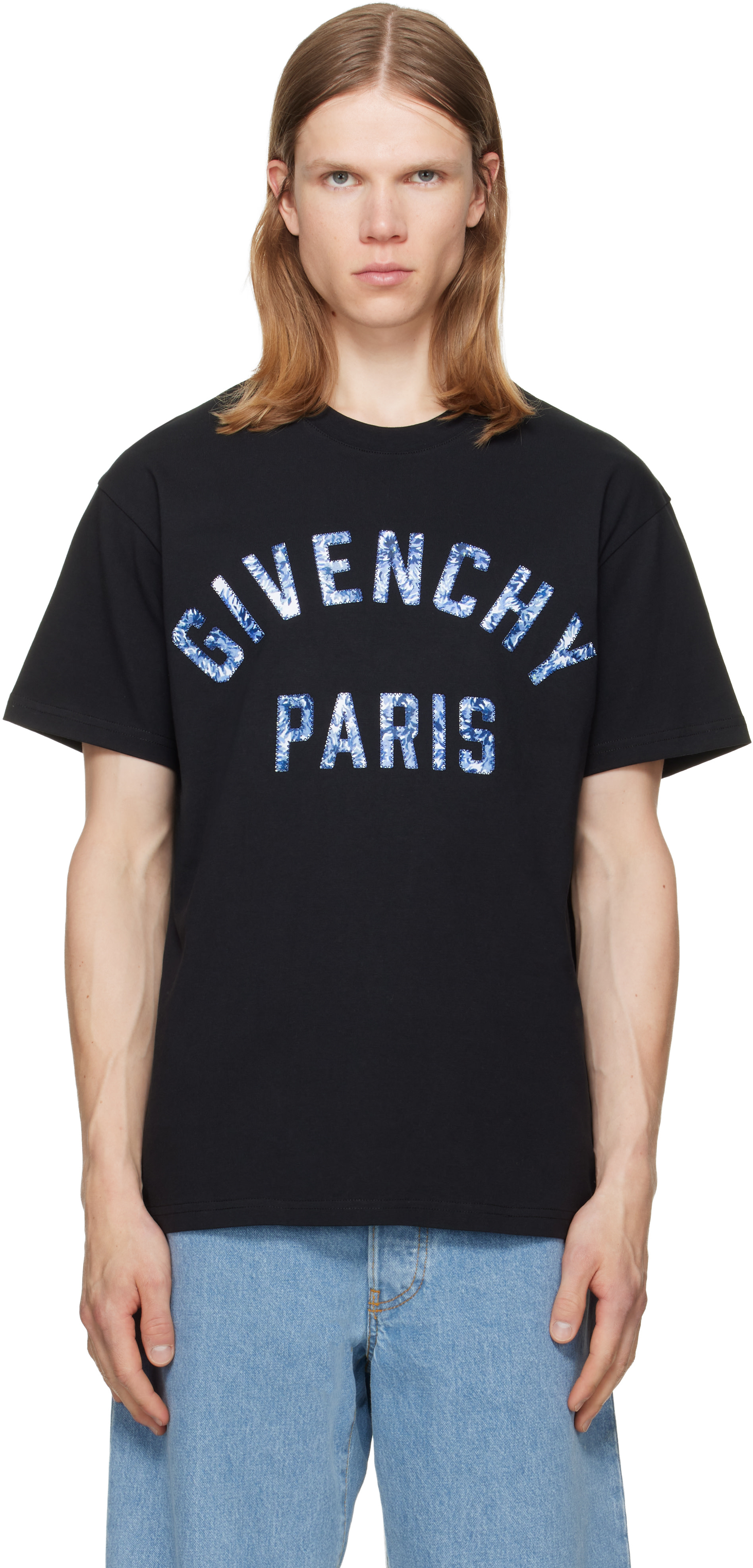 Givenchy - Black 'Givenchy Paris' Pompom Embroidery T-shirt