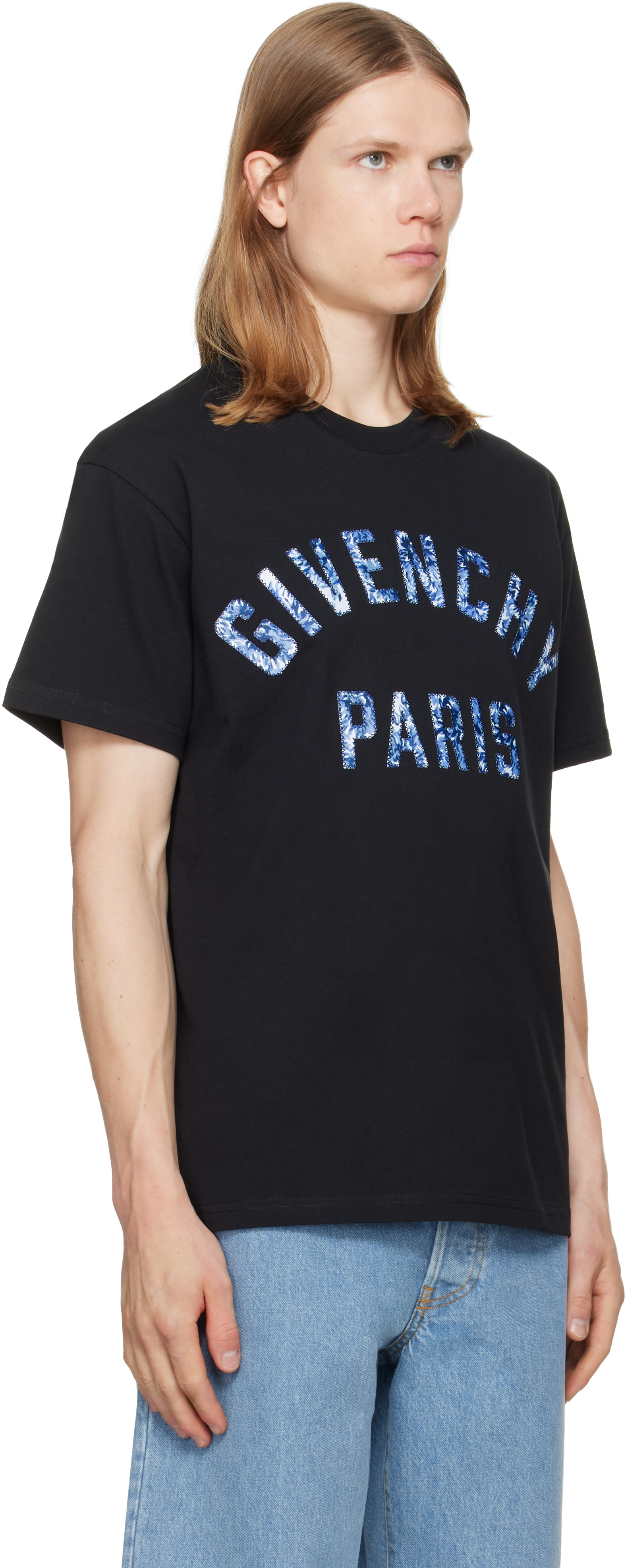 Givenchy - Black 'Givenchy Paris' Pompom Embroidery T-shirt