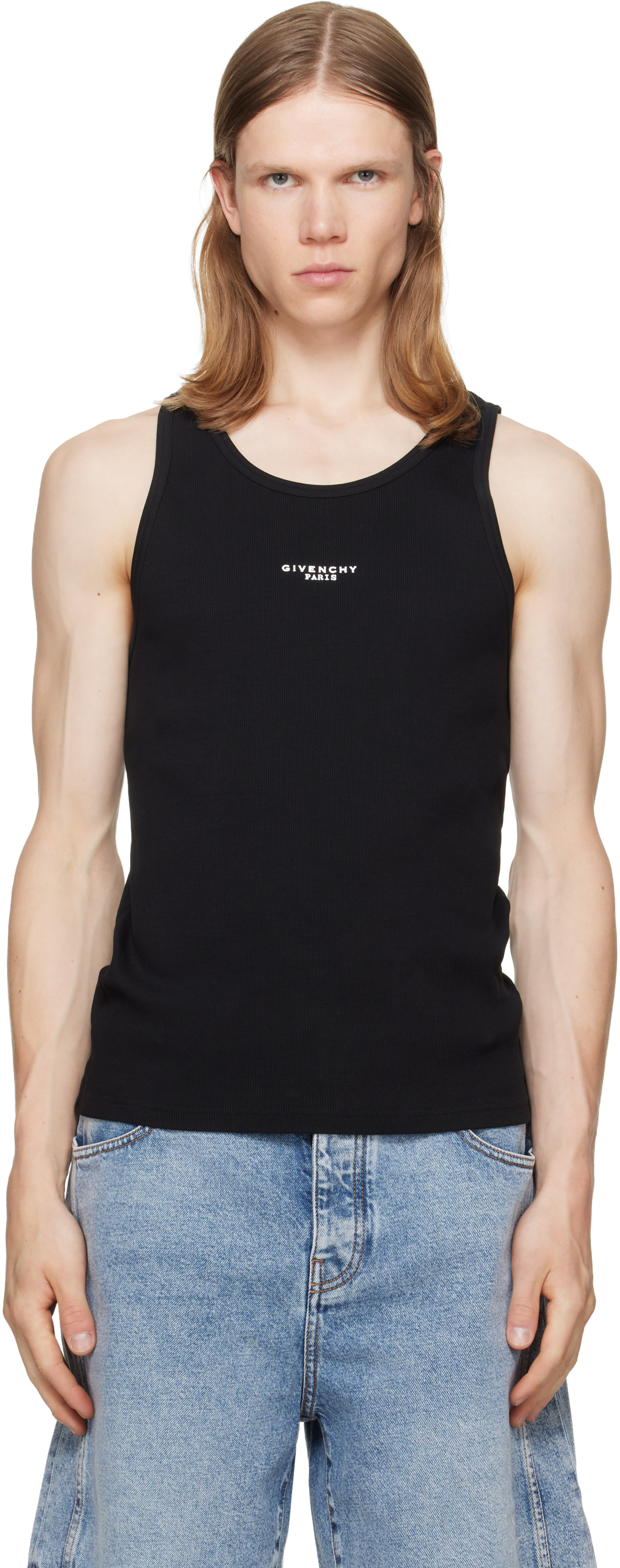 Givenchy - ブラック 'Givenchy Paris' Print コットン タンクトップ