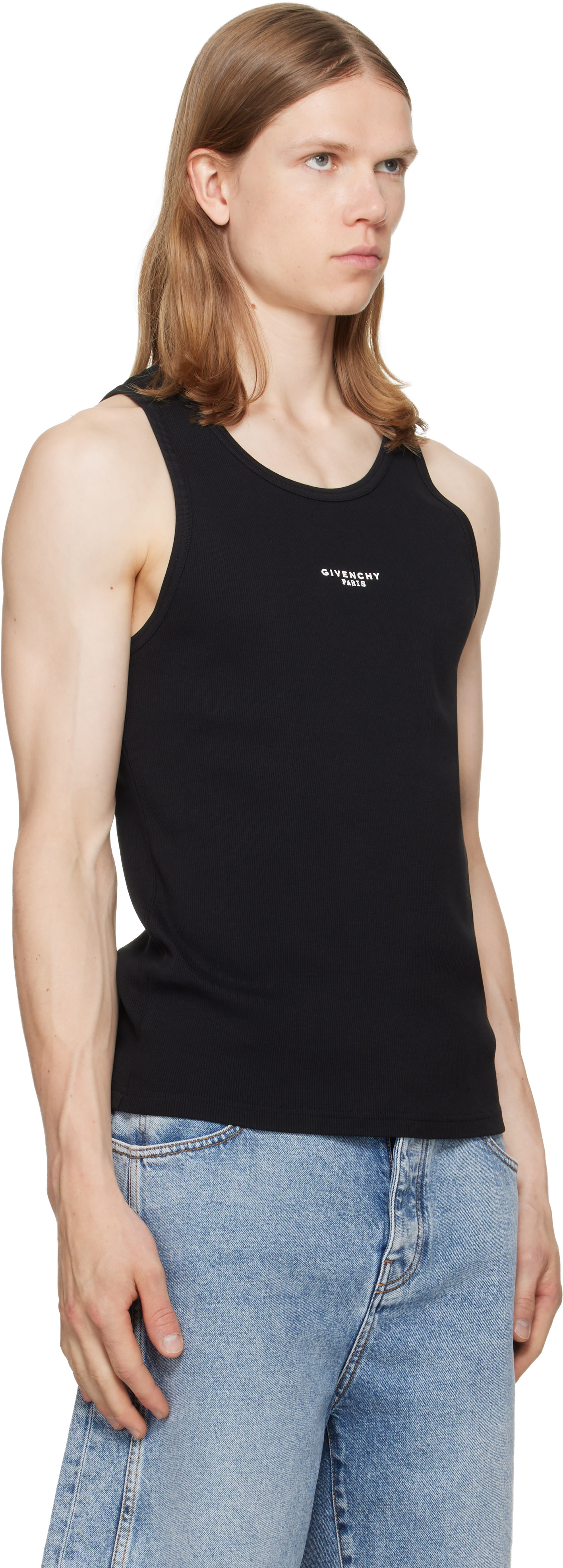 Givenchy - ブラック 'Givenchy Paris' Print コットン タンクトップ