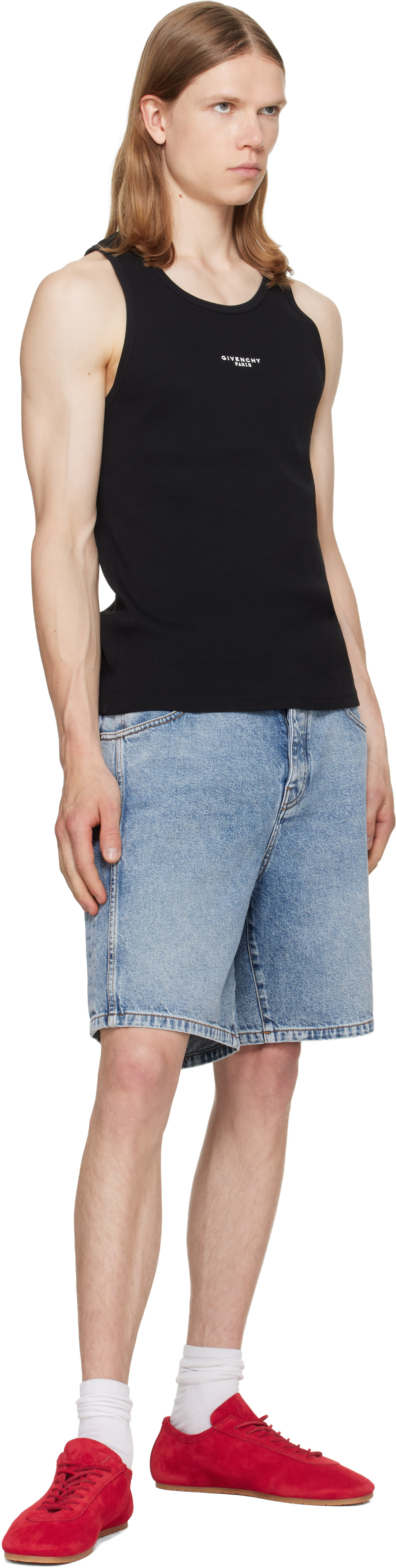 Givenchy - ブラック 'Givenchy Paris' Print コットン タンクトップ