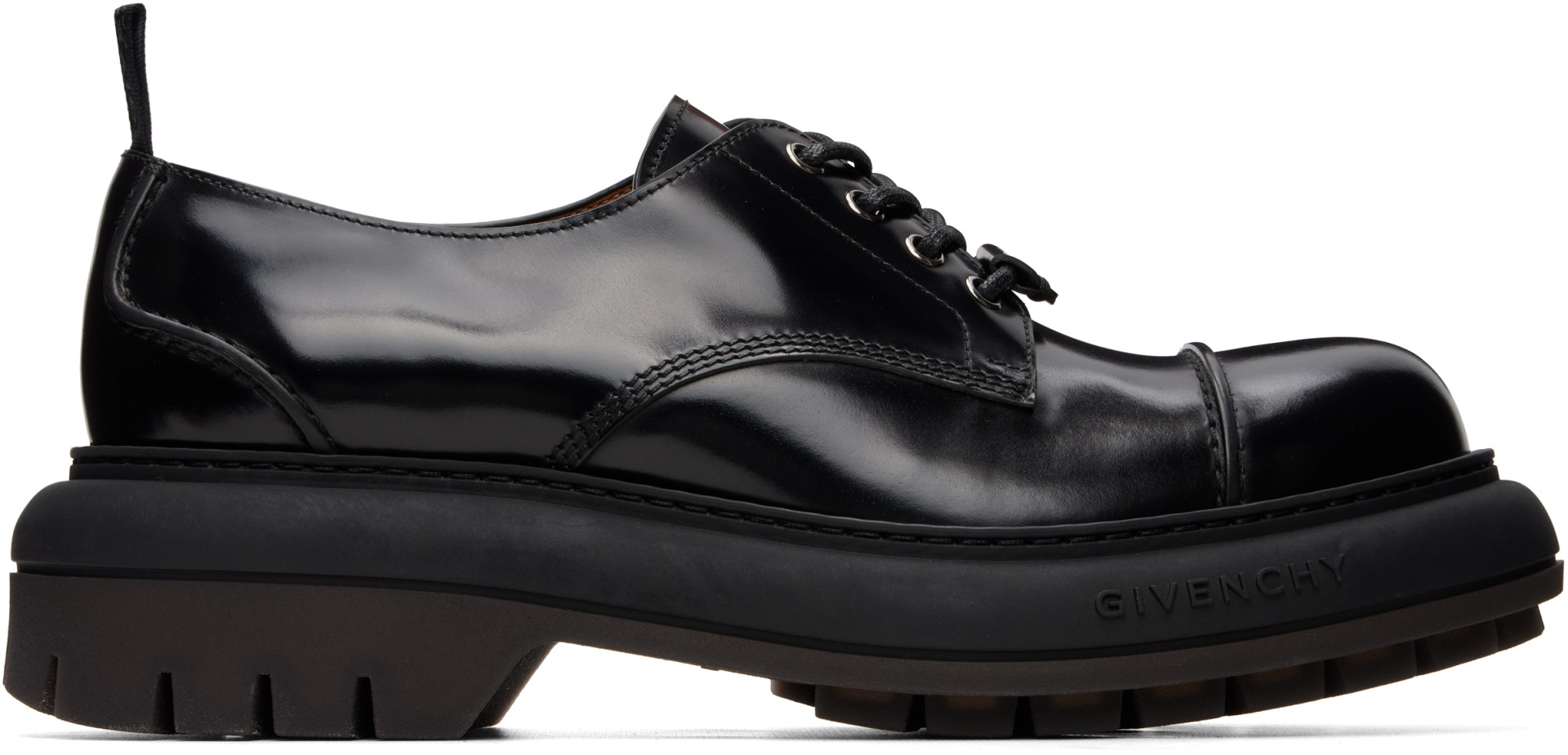 Givenchy - Derbys Cargo noirs en cuir à logos