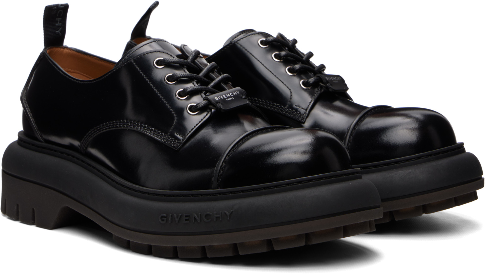 Givenchy - Black 'Givenchy Cargo' Leather Derbys