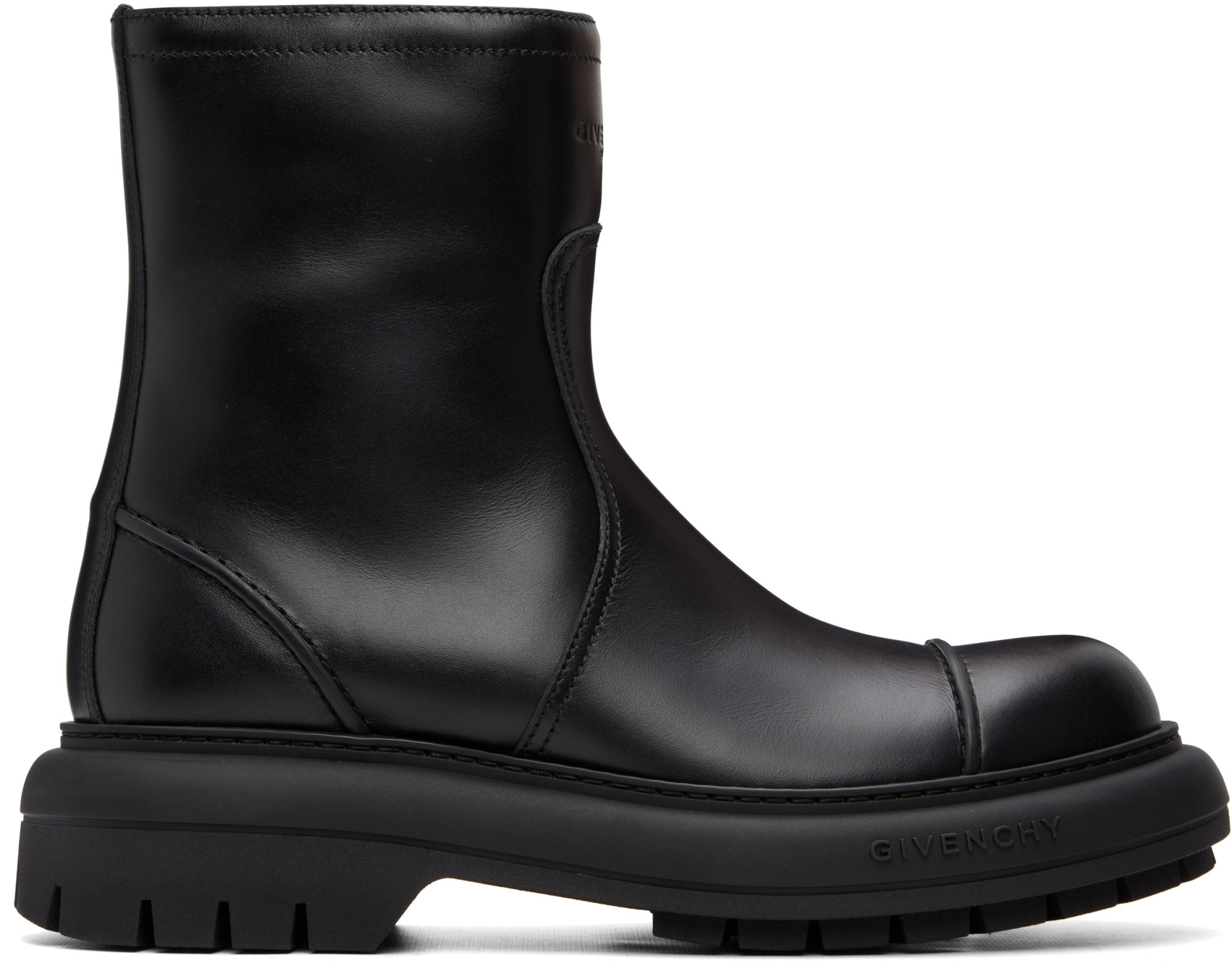 Givenchy - Black 'Givenchy Cargo' Biker Leather Boots
